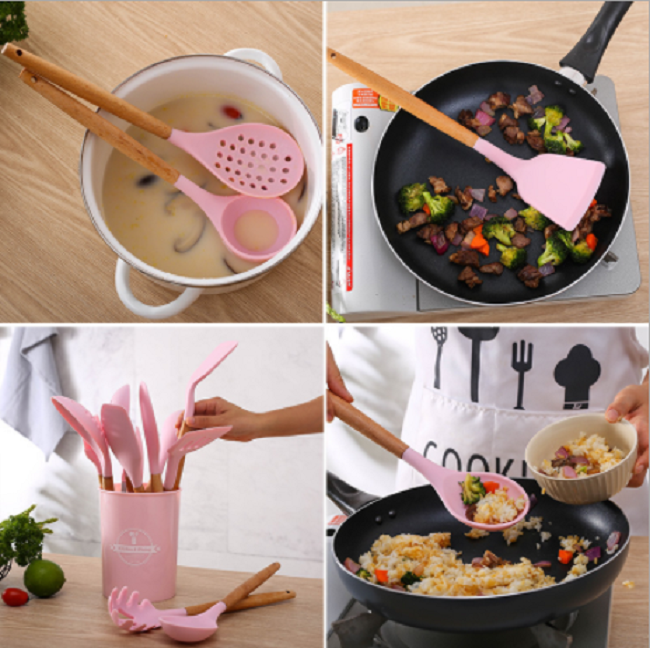 12pcs Silicone Utensils Set Black