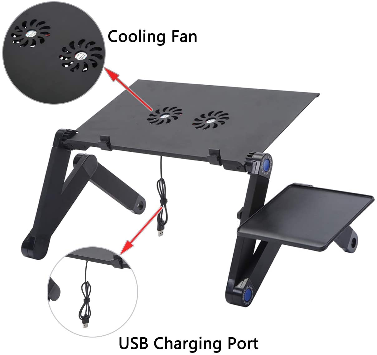 Adjustable Laptop Stand with Mouse Pad