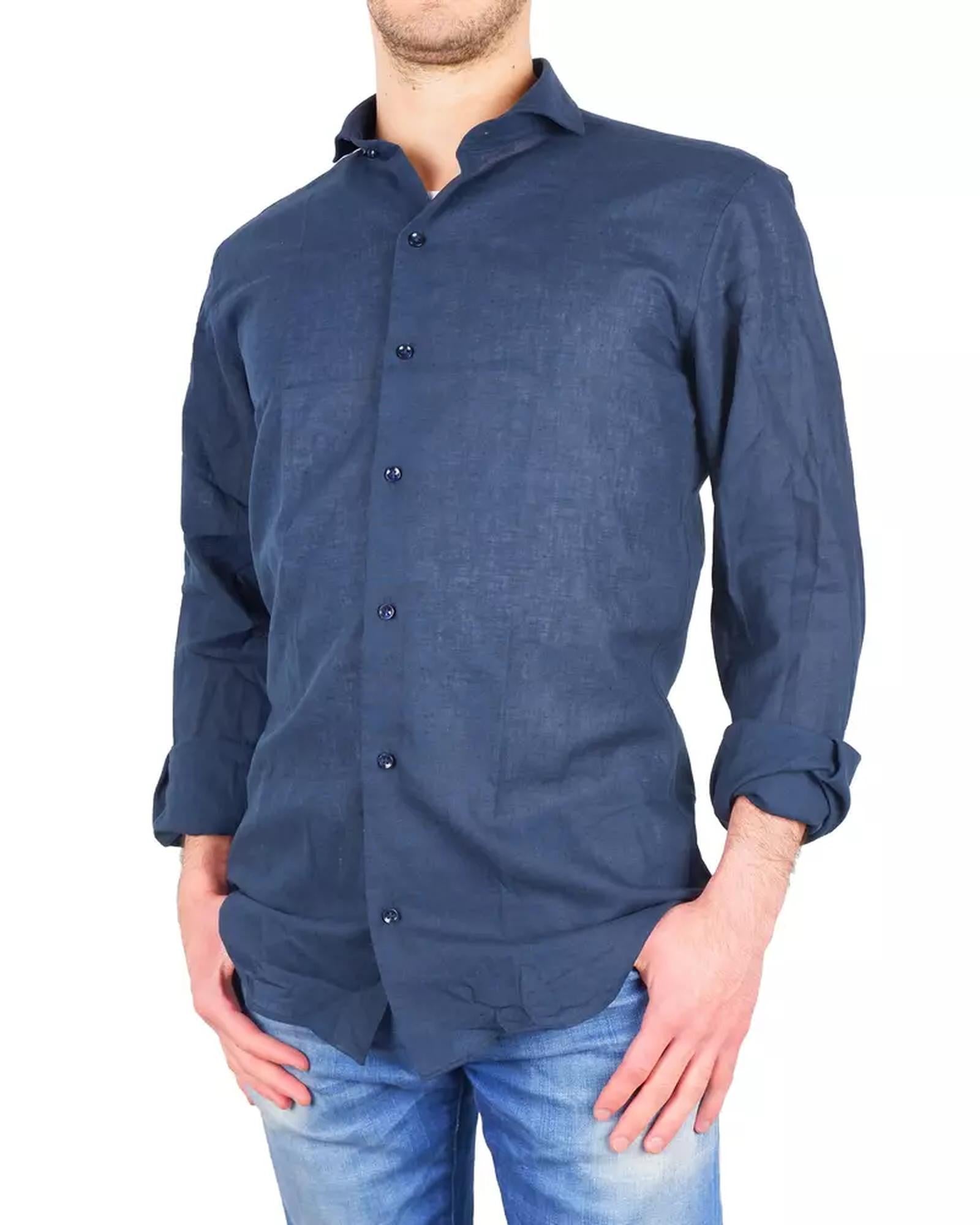 Milano Lisbon Cotton and Linen Shirt 39 IT Men