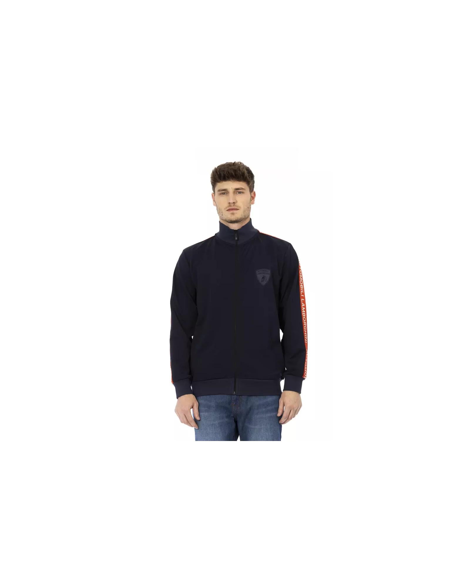 Zip-up Sweatshirt with Side Pockets and Printed Shield Logo XL Men