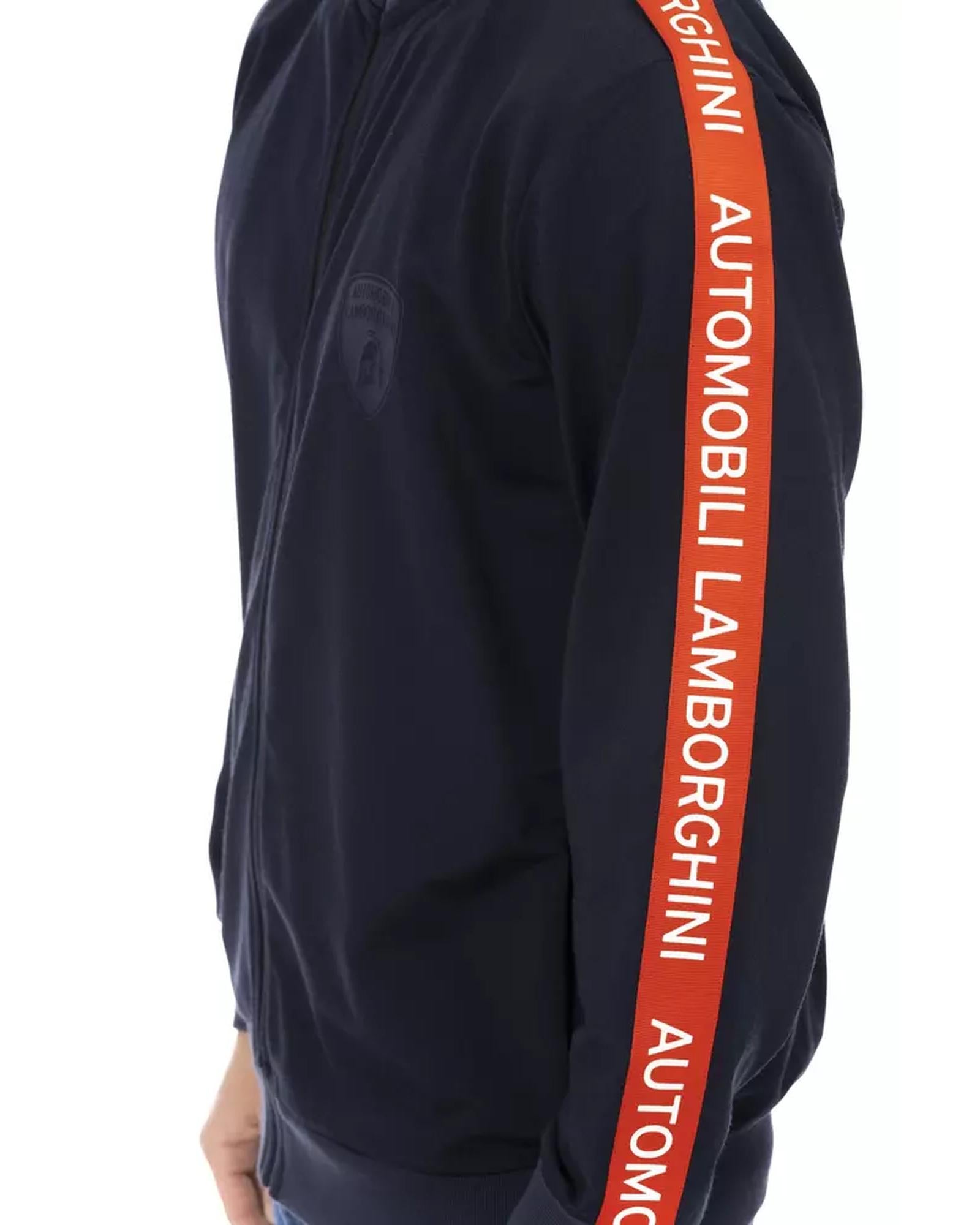 Zip-up Sweatshirt with Side Pockets and Printed Shield Logo XL Men