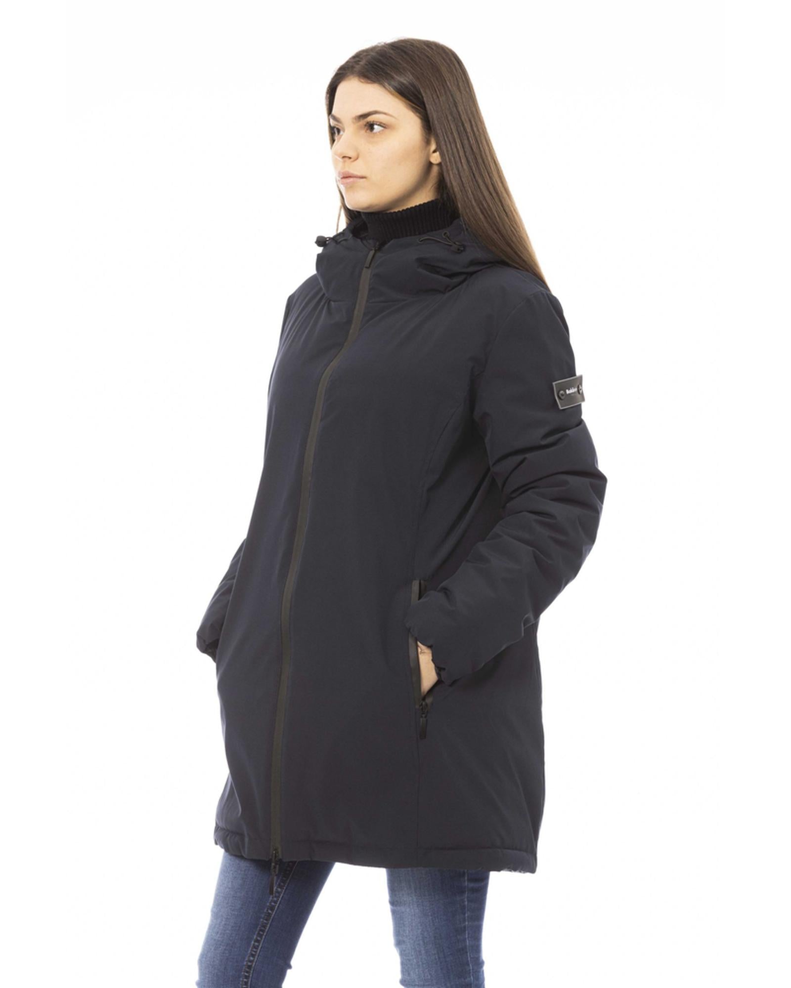 Monogrammed Long Down Jacket with Adjustable Hood L Women