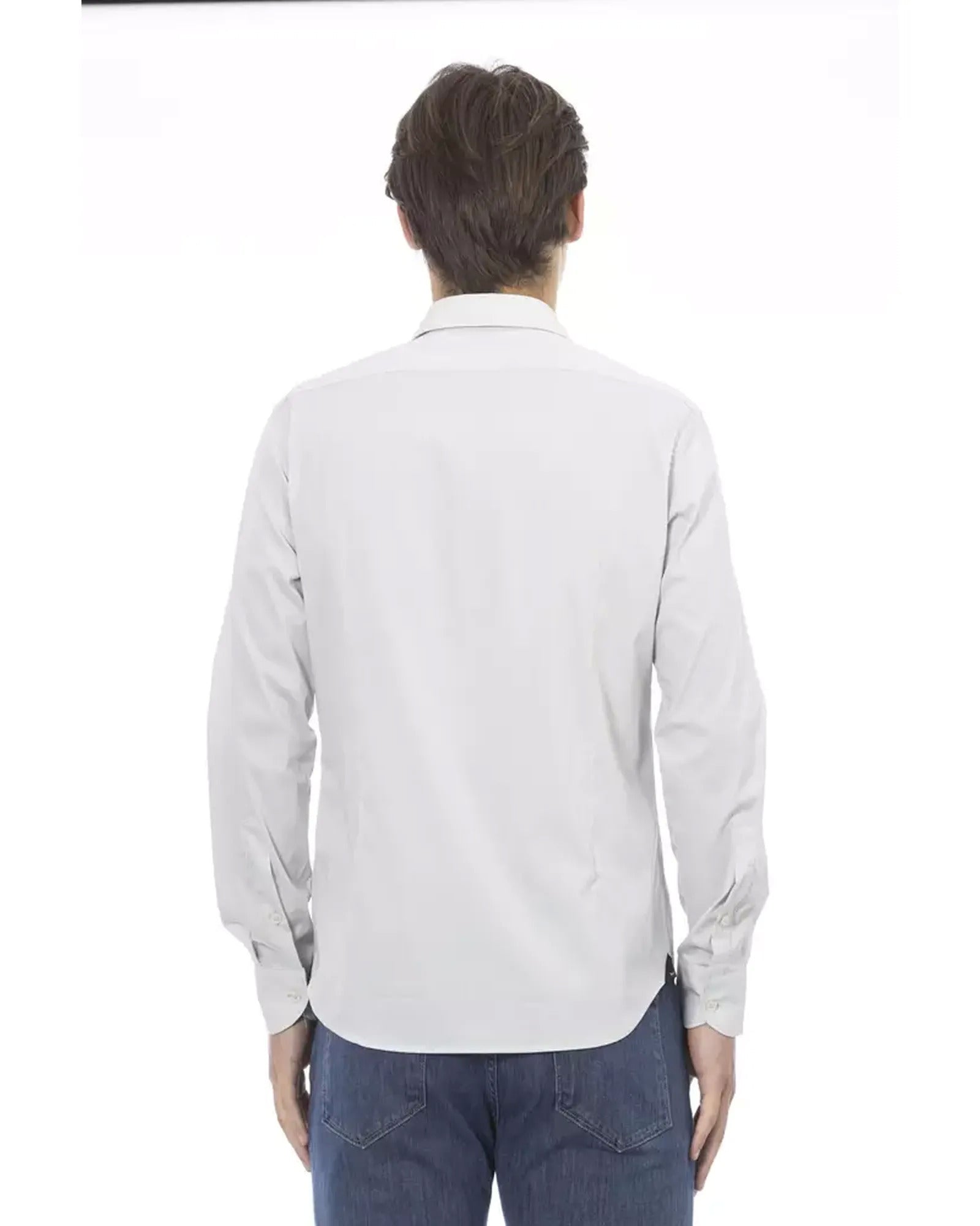 Slim Front Closure Shirt with Italian Collar and Logo Detail 41 IT Men