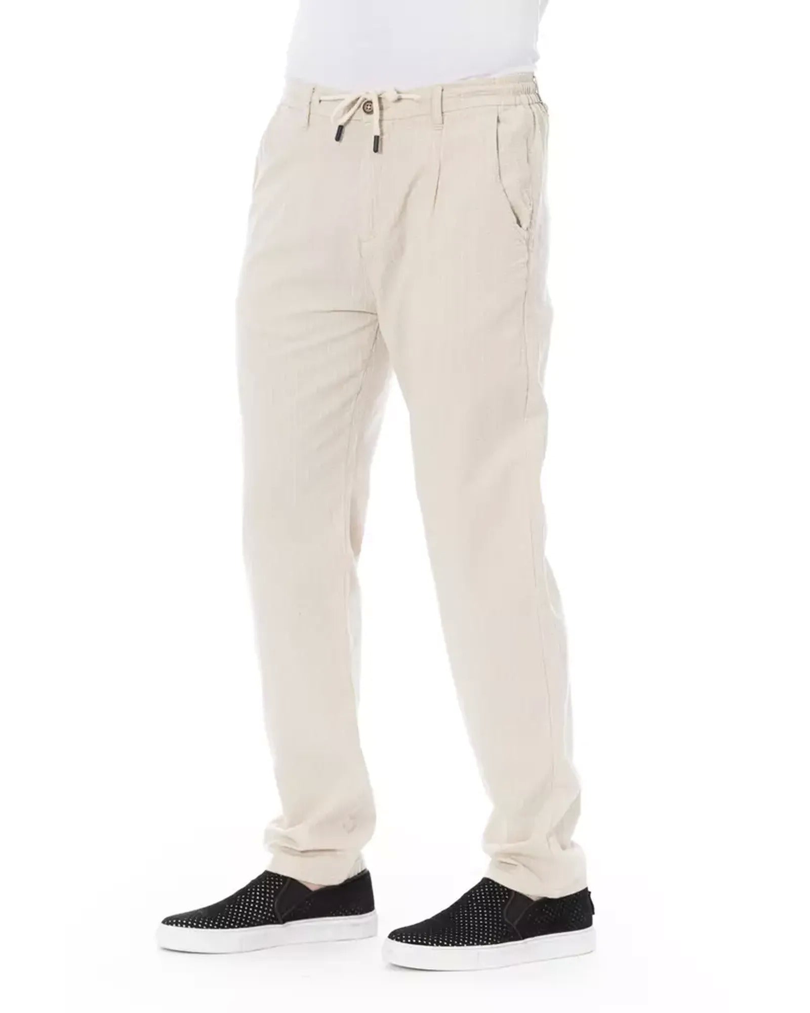 Drawstring Closure Chino Trousers with Pockets W30 US Men