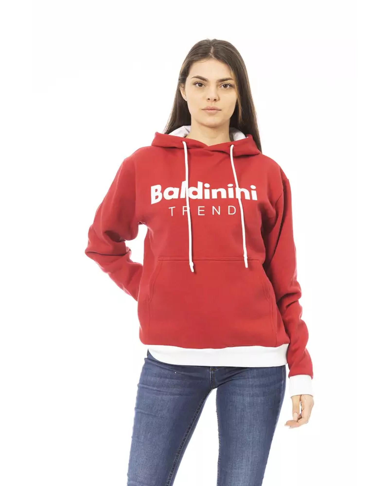 Luxury Long Sleeve Fleece Hoodie with Front Logo and Maxi Front Pocket L Women