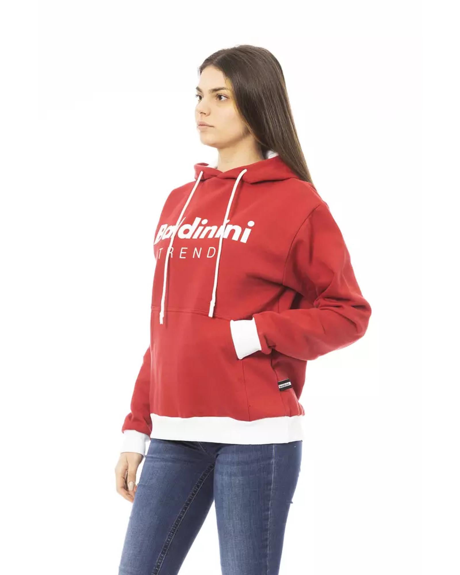 Luxury Long Sleeve Fleece Hoodie with Front Logo and Maxi Front Pocket L Women