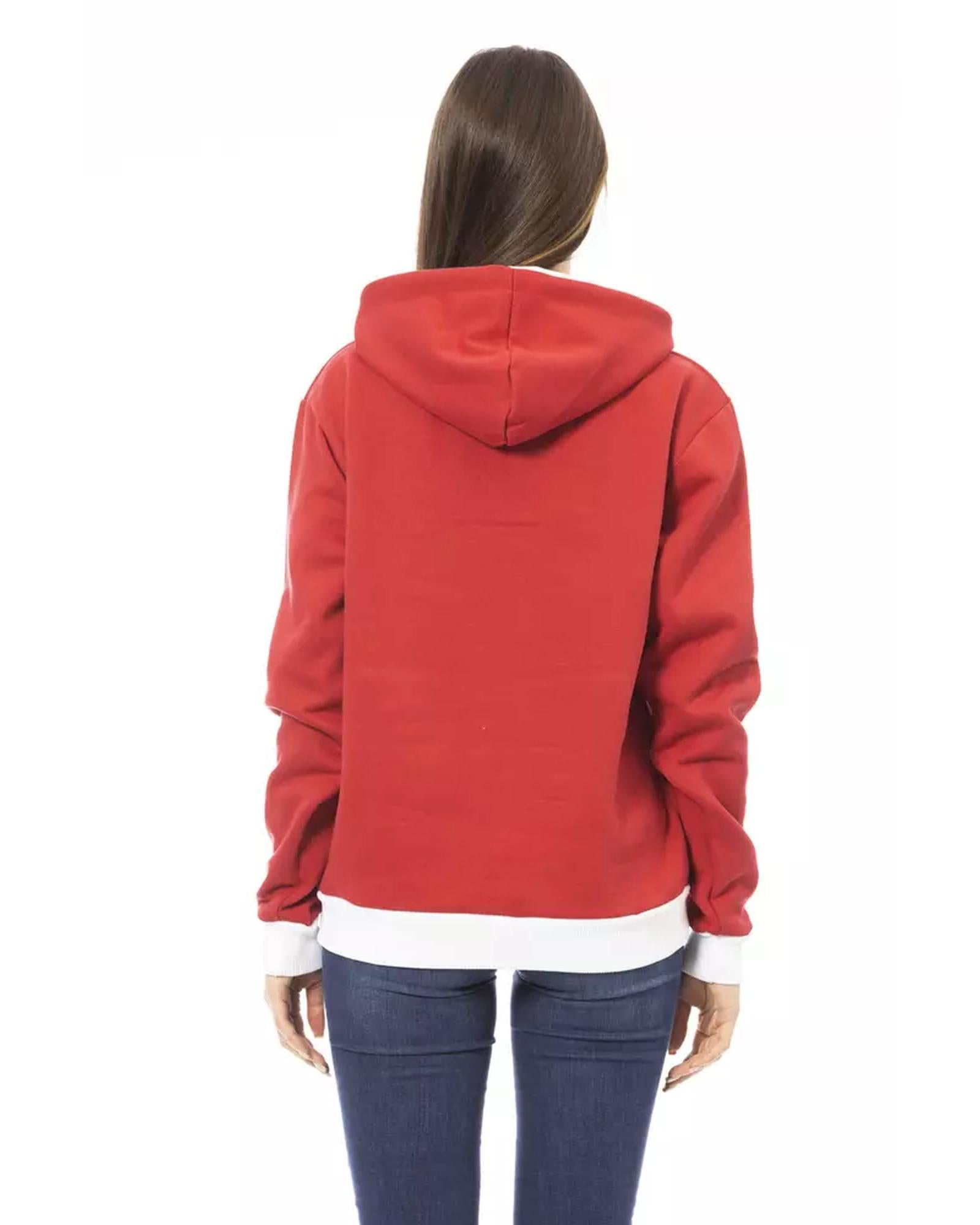 Luxury Long Sleeve Fleece Hoodie with Front Logo and Maxi Front Pocket L Women