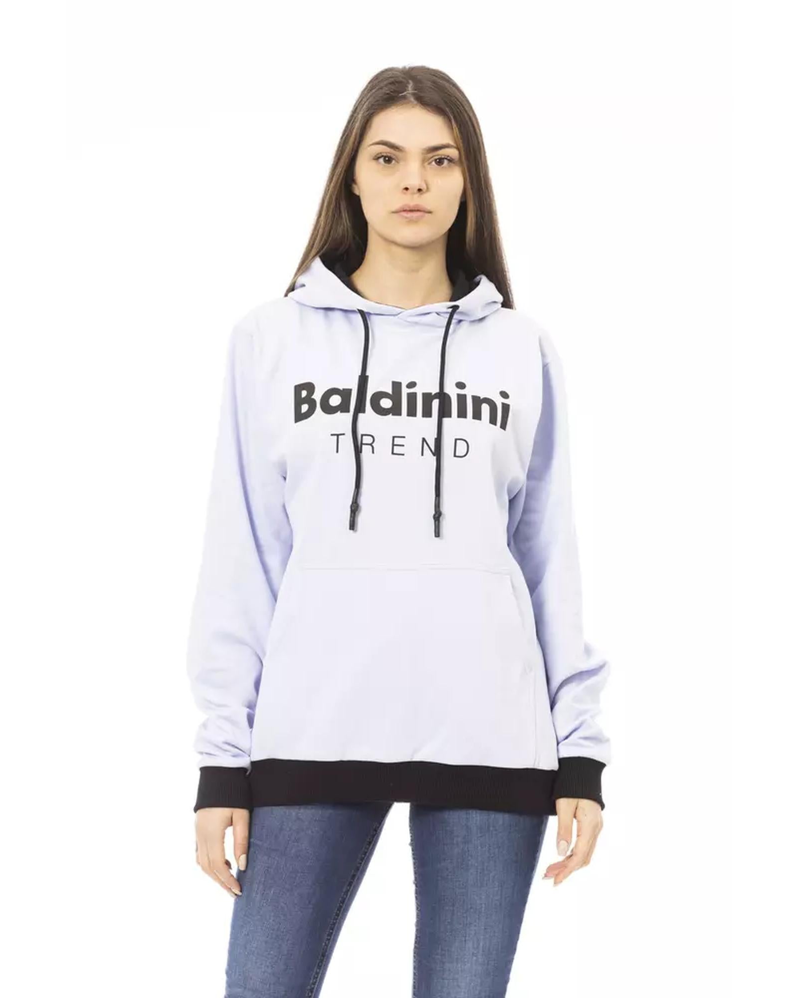 Long Sleeve Fleece Hoodie with Front Logo M Women