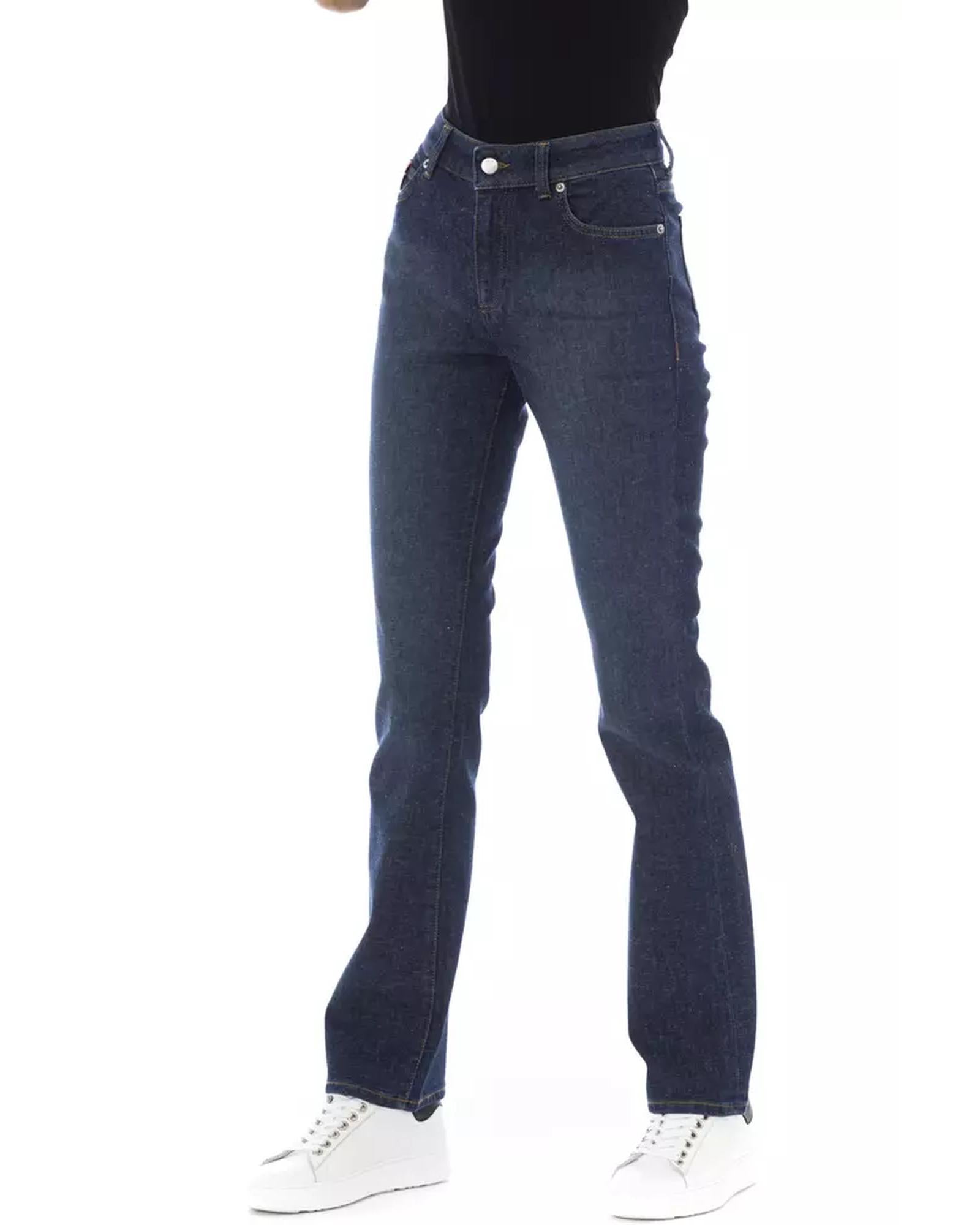 Logoed Button Regular Jeans with Tricolor Insert and Rear Pockets W27 US Women