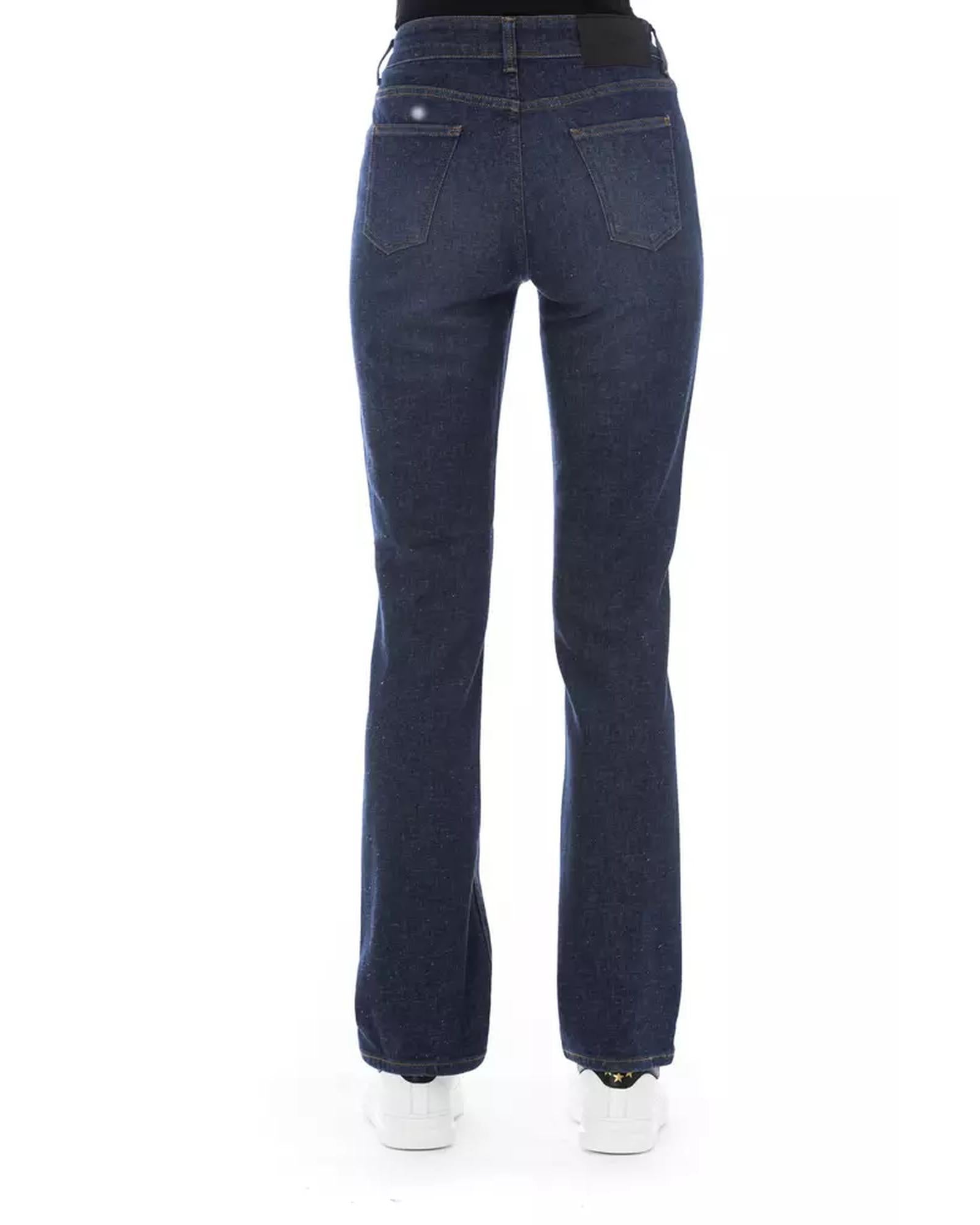 Logoed Button Regular Jeans with Tricolor Insert and Rear Pockets W27 US Women