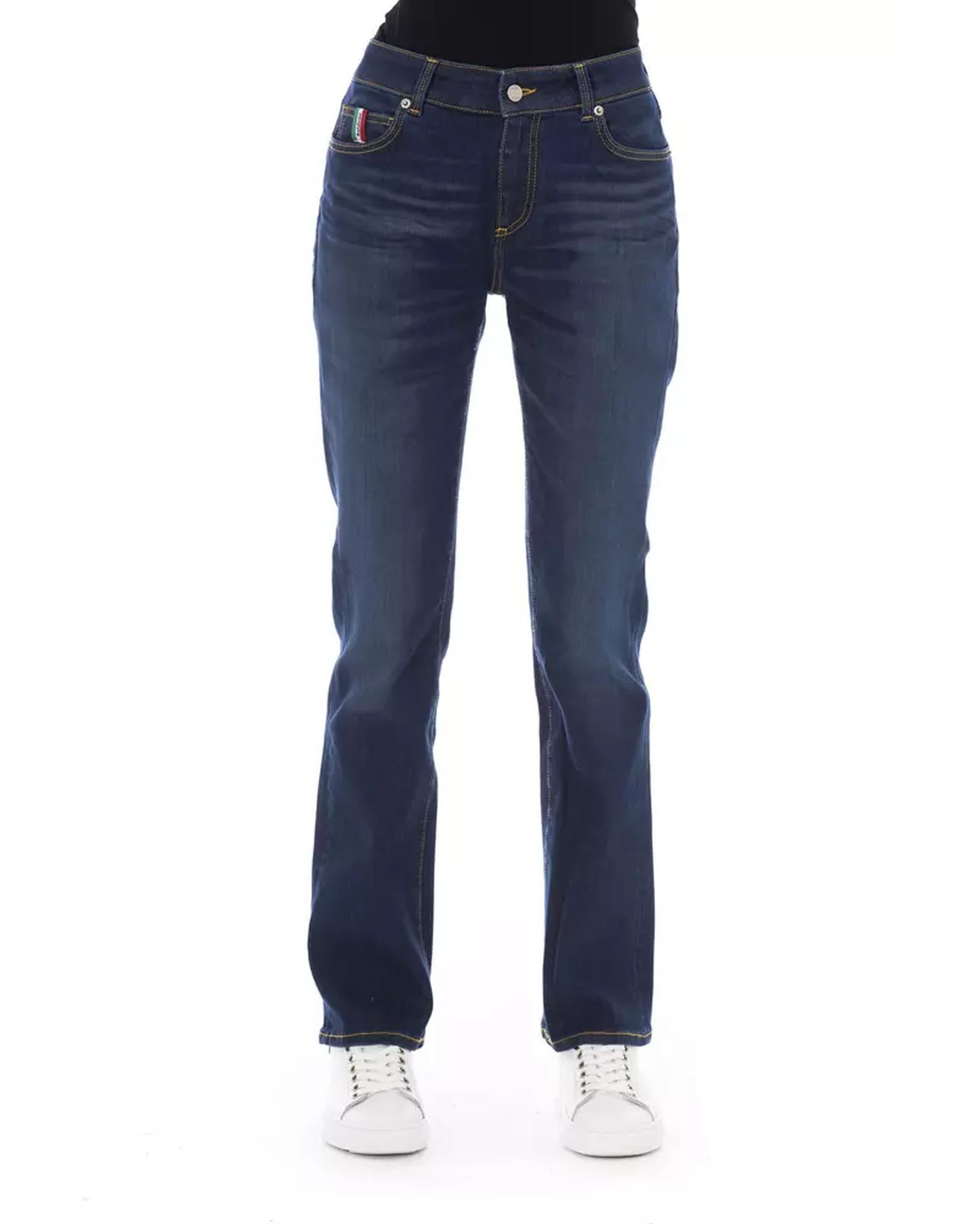 Logoed Button Regular Jeans with Tricolor Insert W34 US Women