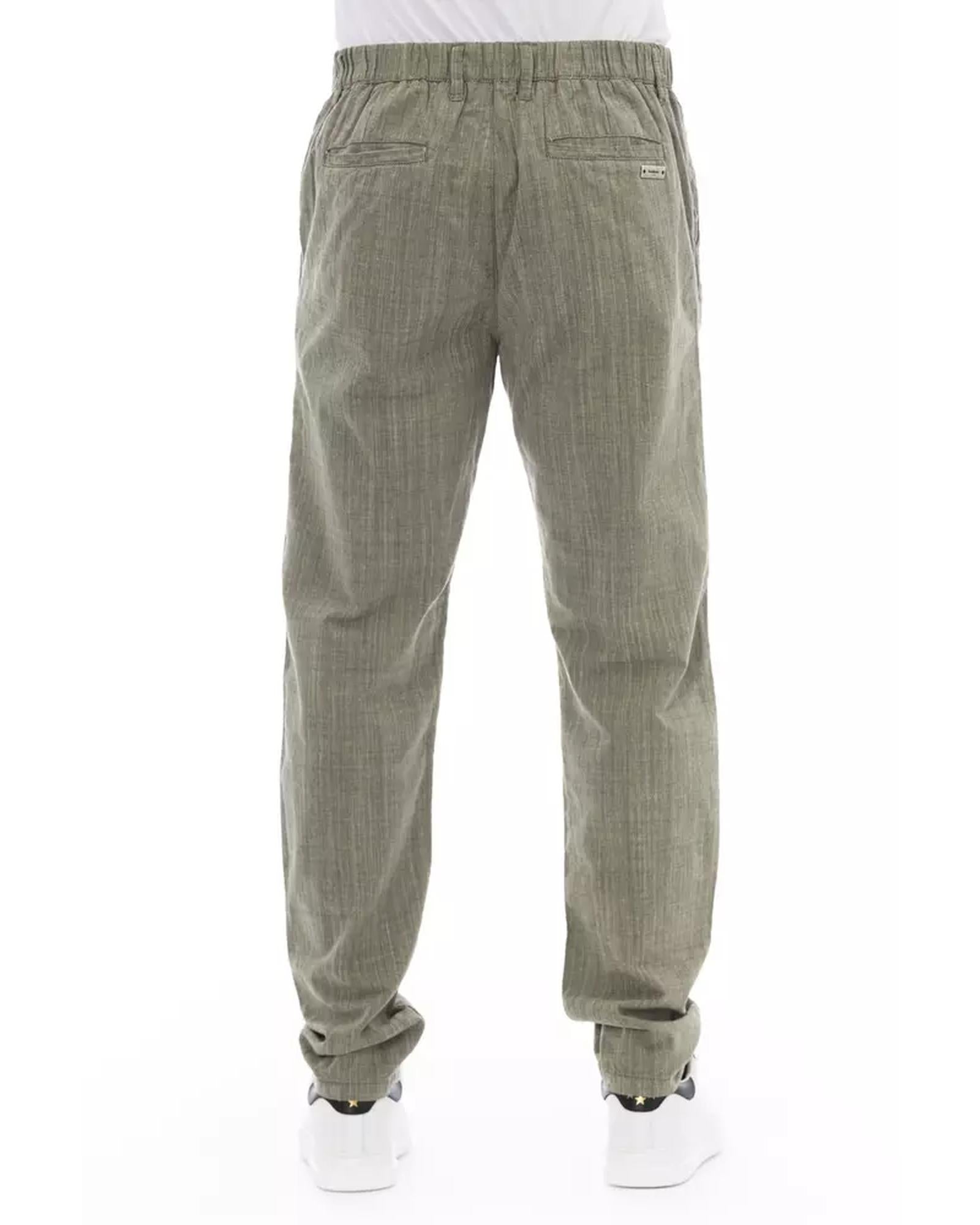 Front Zipper and Button Closure Chino Trousers 44 IT Men