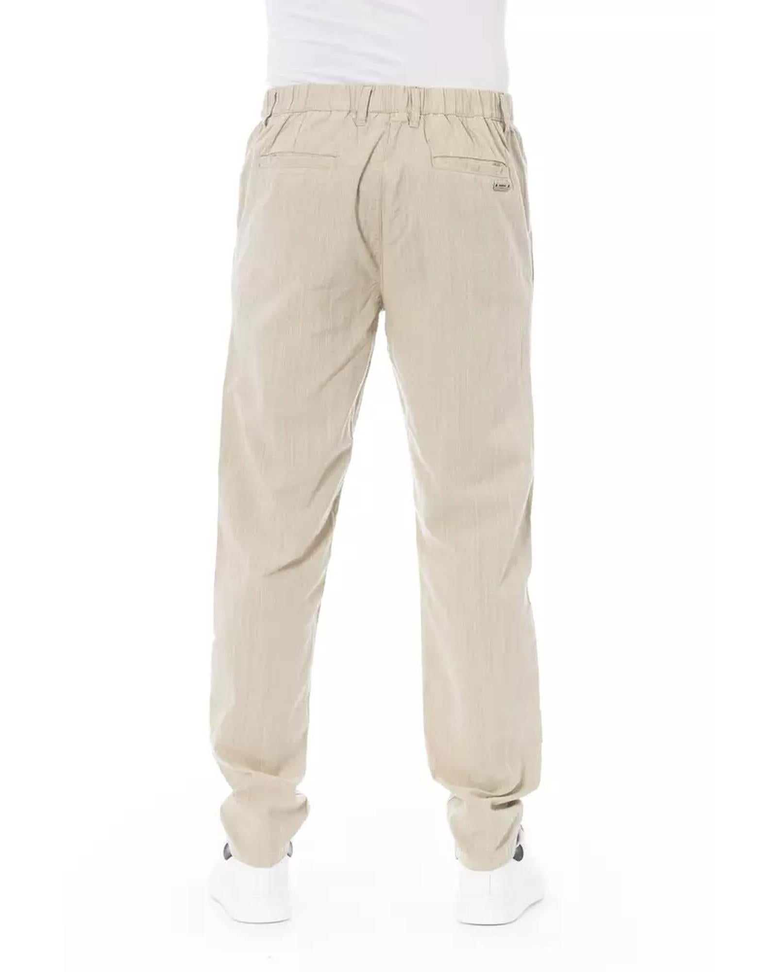 Front Zipper and Button Closure Chino Trousers with Side and Back Pockets 44 IT Men