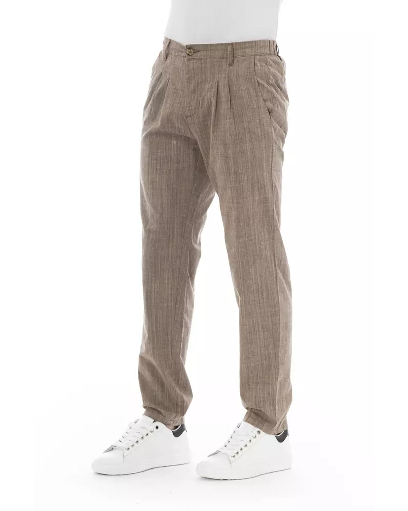 Front Zipper and Button Closure Chino Trousers 46 IT Men