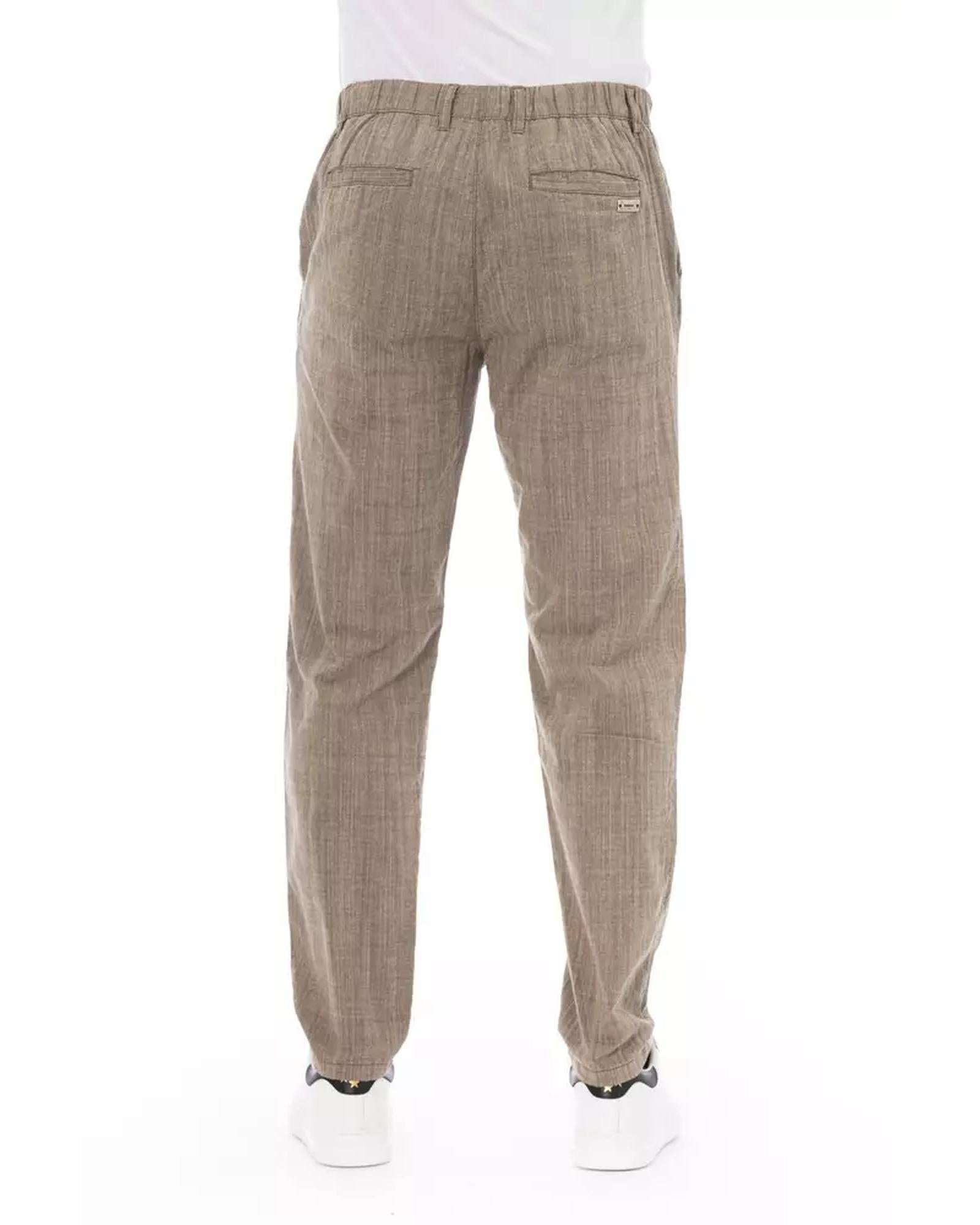 Front Zipper and Button Closure Chino Trousers 46 IT Men