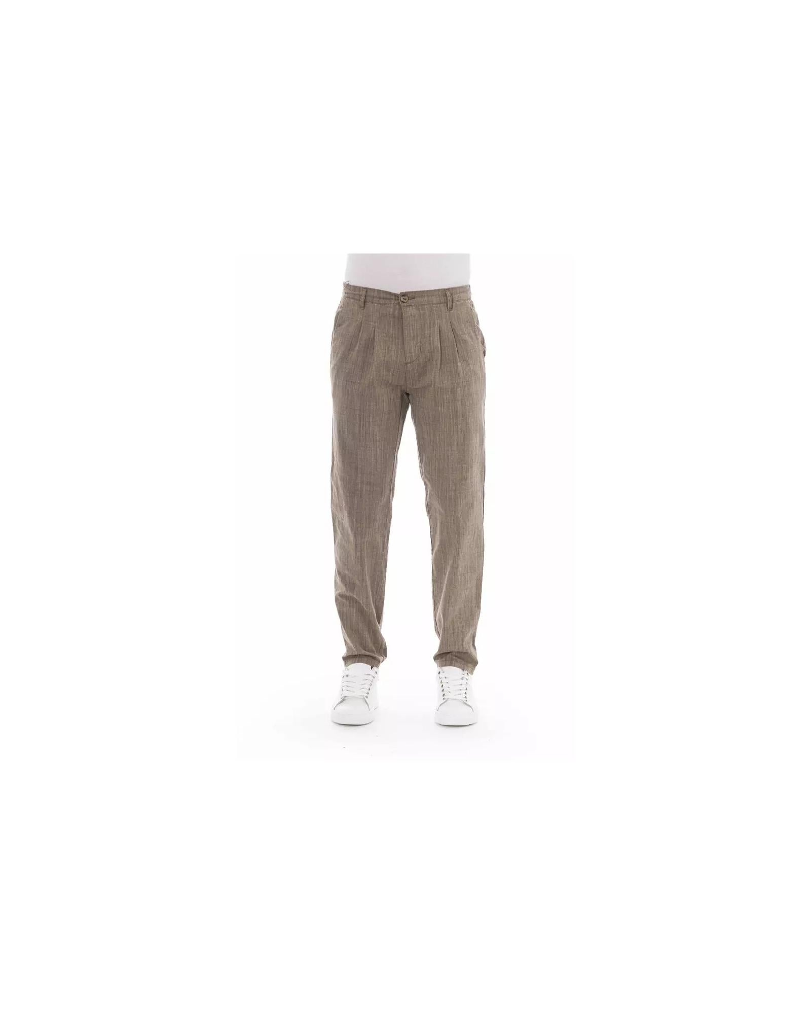 Front Zipper and Button Closure Chino Trousers 48 IT Men