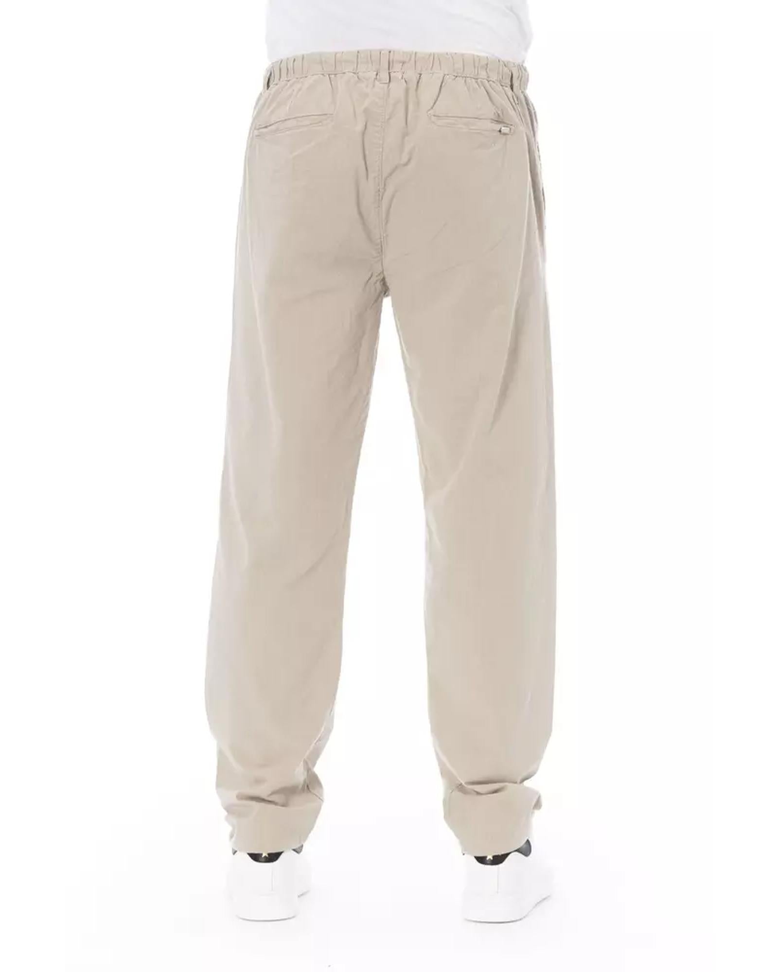 Front Zipper and Button Closure Chino Trousers 44 IT Men