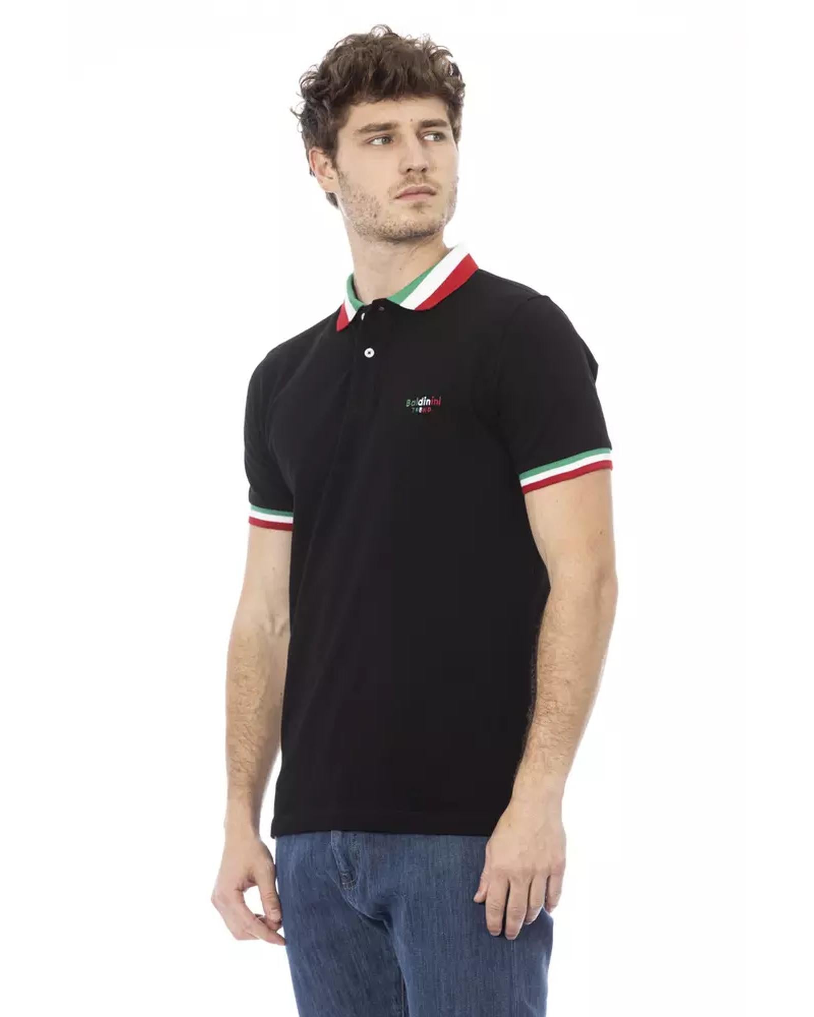 Embroidered Short Sleeve Polo Shirt with Tricolor Collar 3XL Men