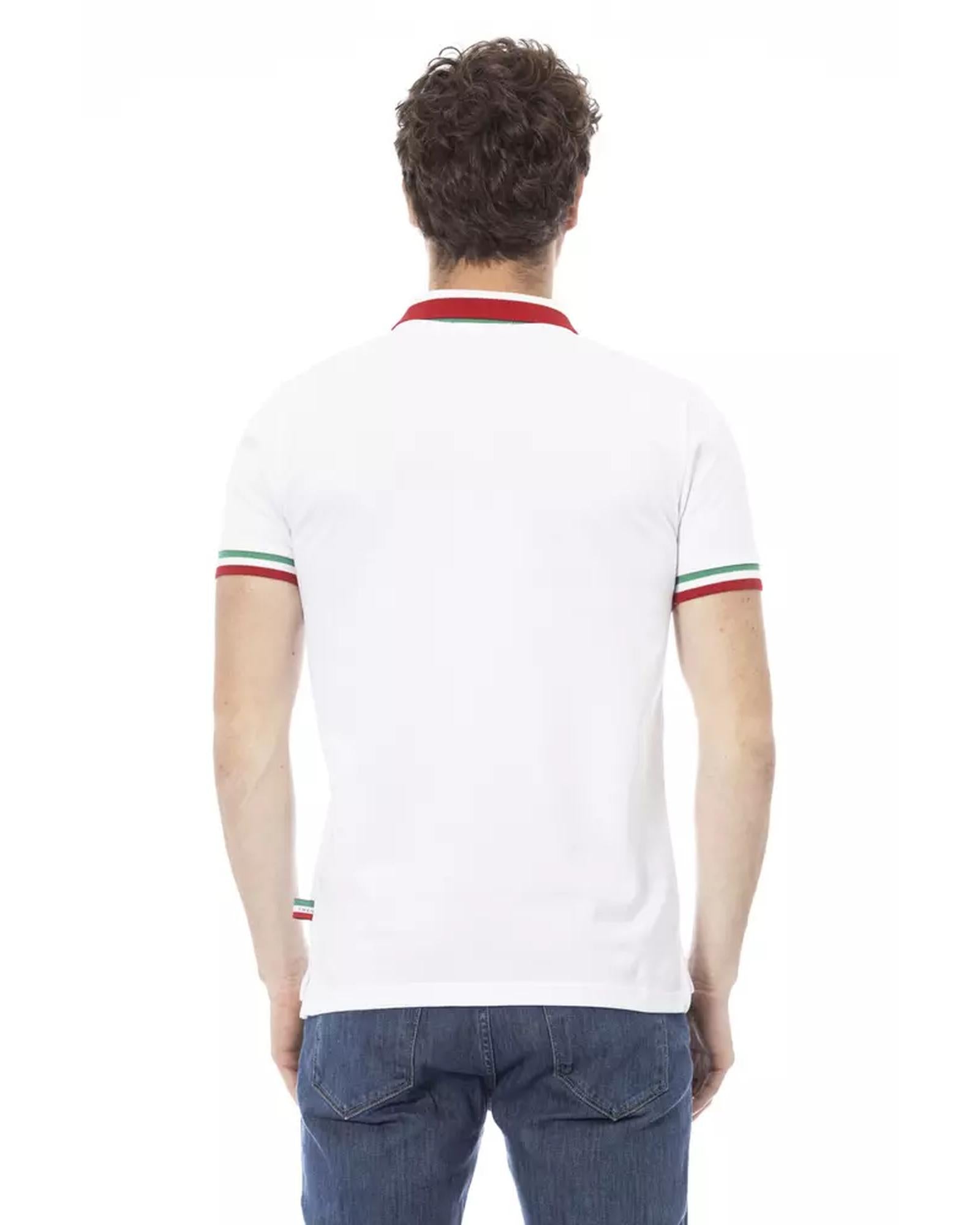 Embroidered Tricolor Collar Polo Shirt L Men