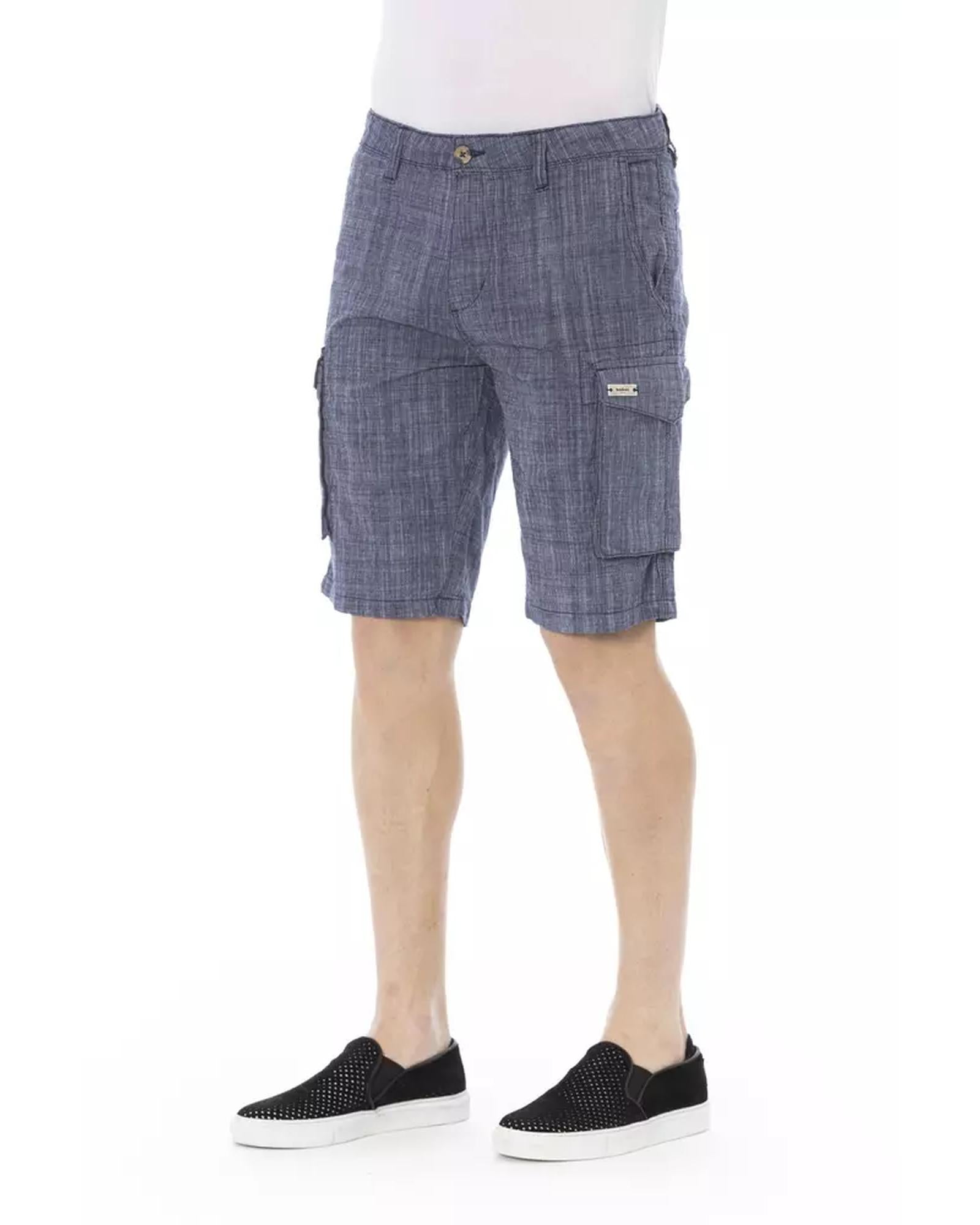 Cargo Shorts with Front Zipper and Button Closure W30 US Men