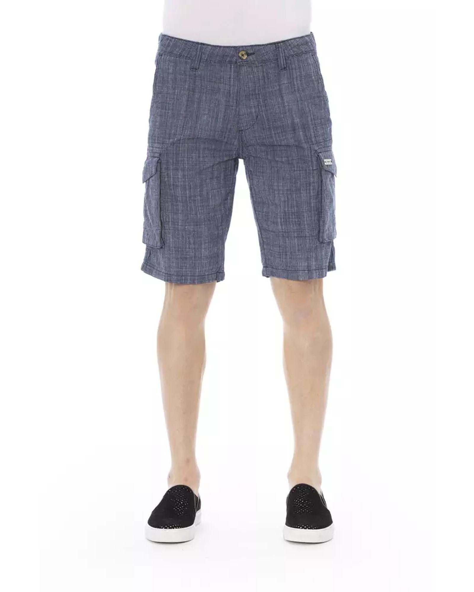 Cargo Shorts with Front Zipper and Button Closure W34 US Men