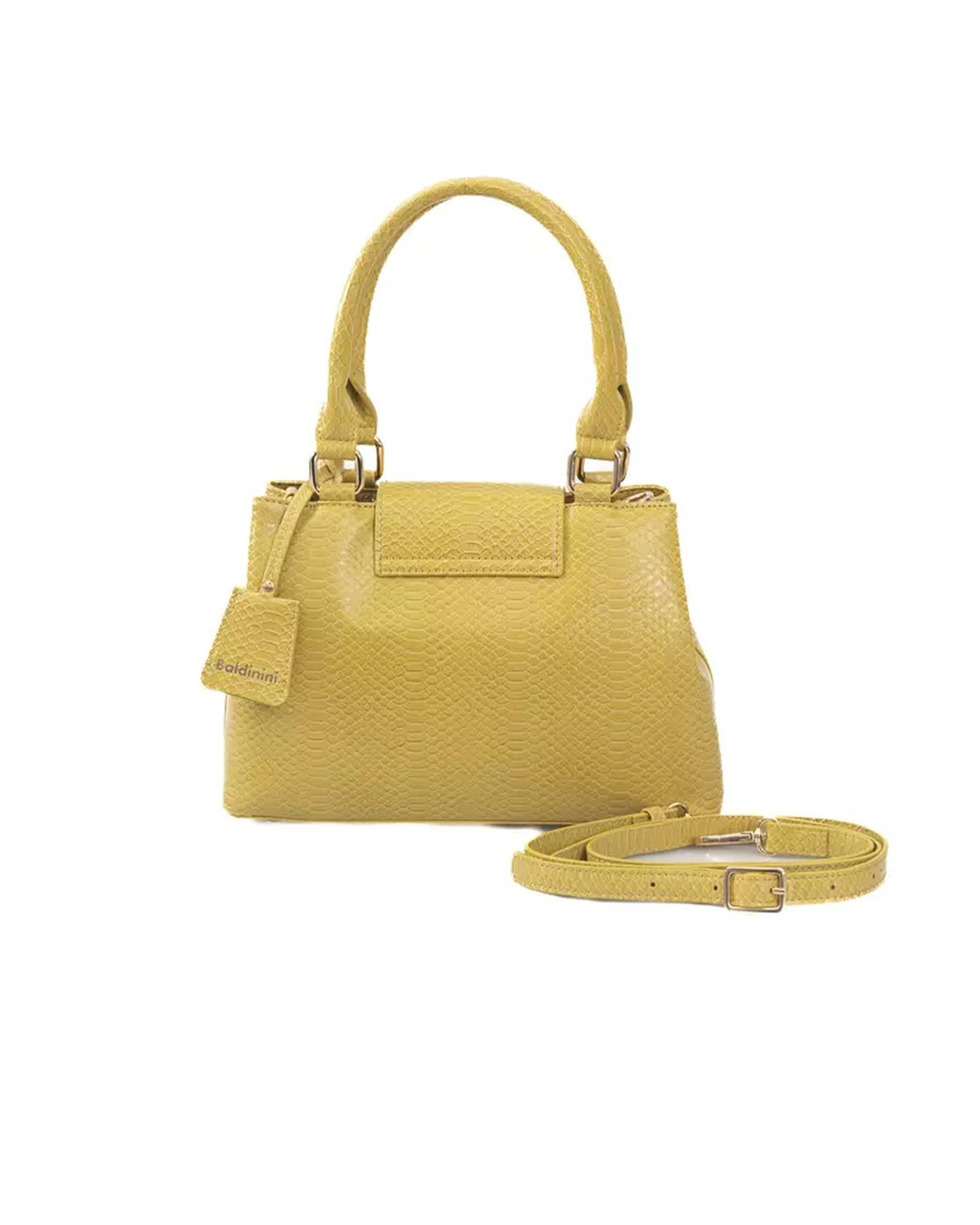 Double Compartment Flap Shoulder Bag with Golden Details One Size Women