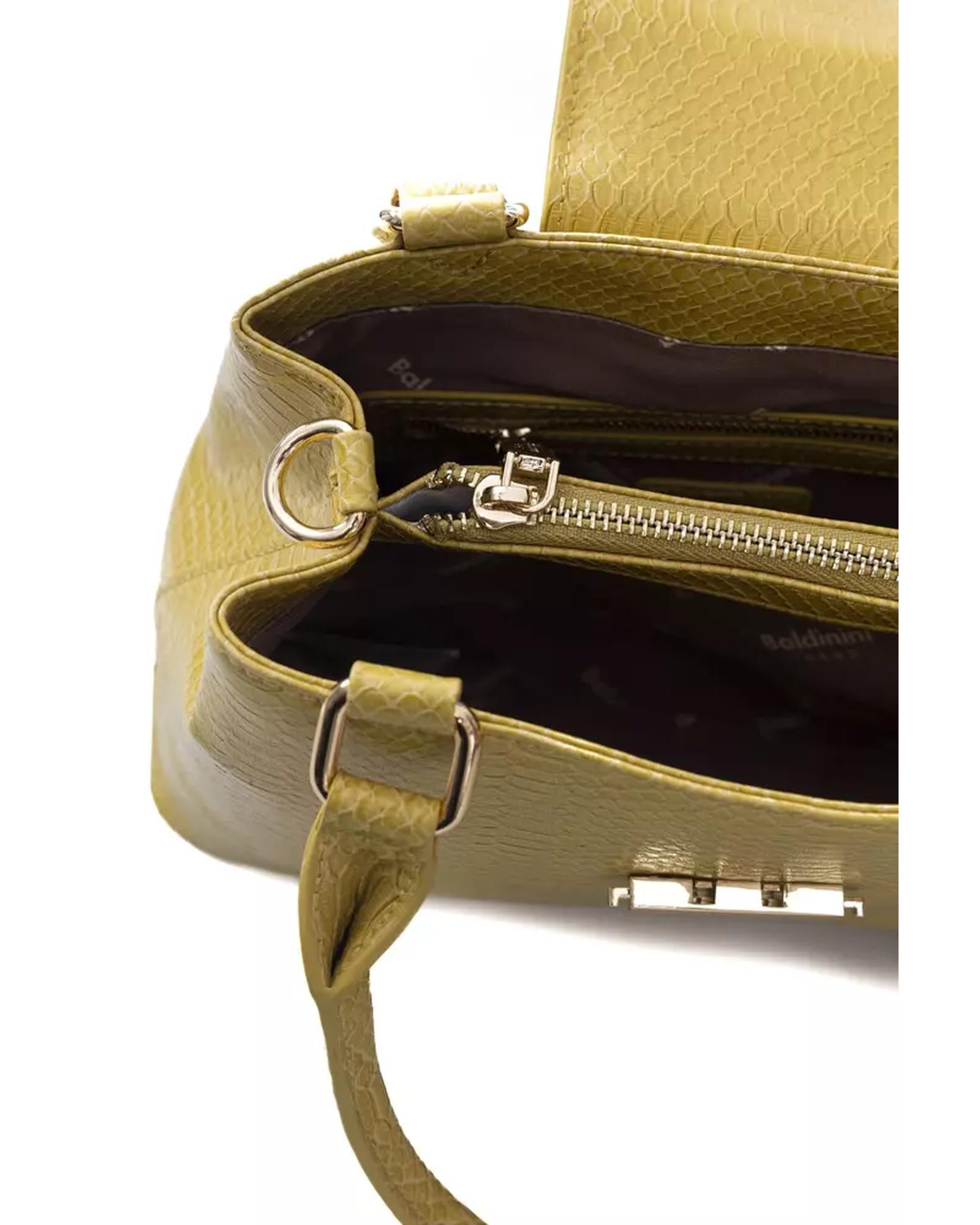 Double Compartment Flap Shoulder Bag with Golden Details One Size Women