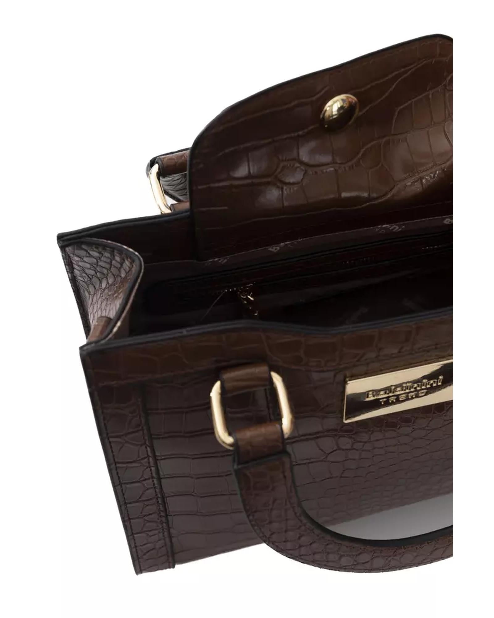 Magnetic Closure Shoulder Bag with Internal Compartments and Golden Details One Size Women