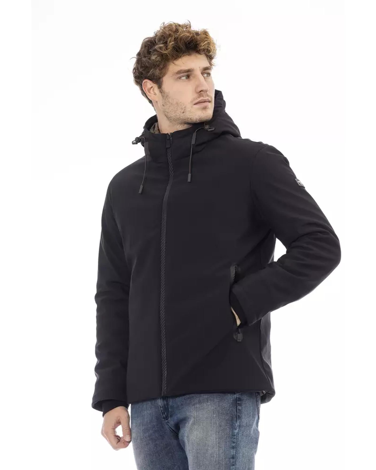 External Threaded Pocket Jacket with Logo Zipper Closure 3XL Men