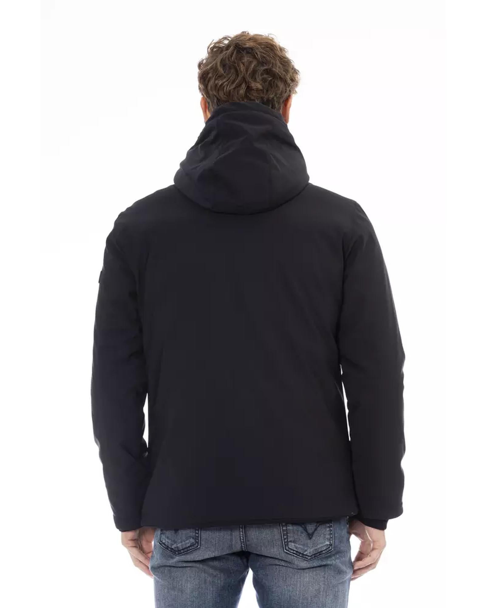 External Threaded Pocket Jacket with Logo Zipper Closure 3XL Men