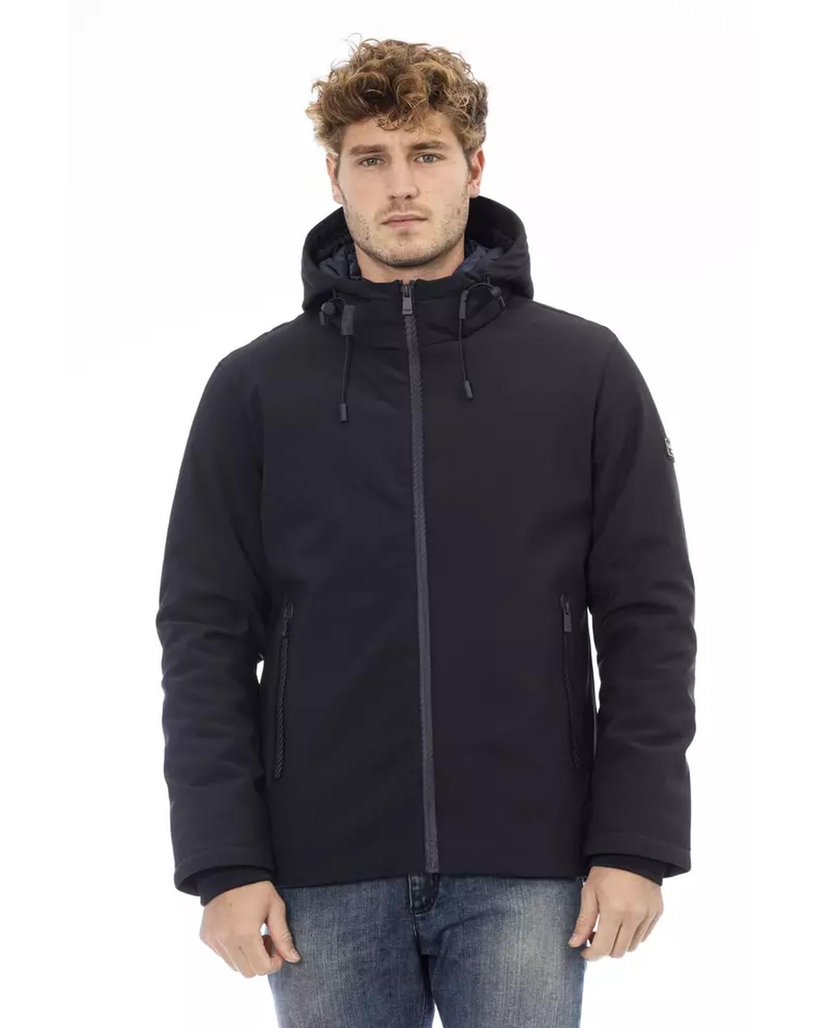 External Threaded Pocket Jacket with Logo Zipper Closure 3XL Men