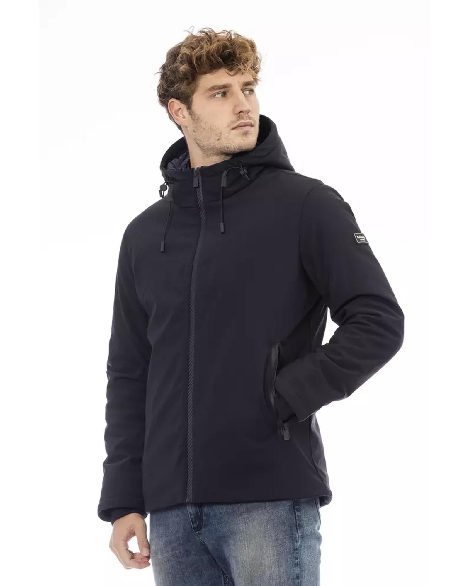 External Threaded Pocket Jacket with Logo Zipper Closure 3XL Men