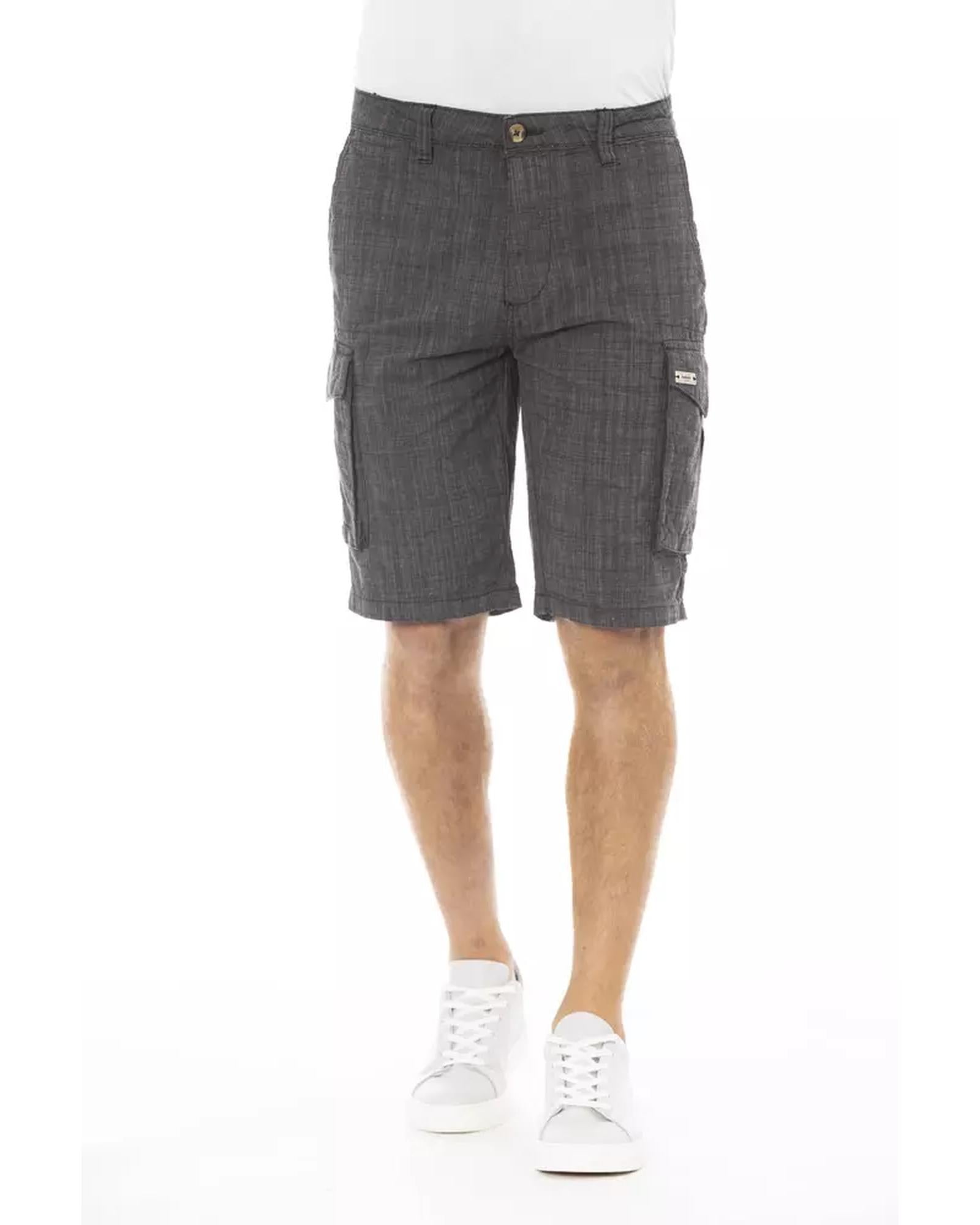 Cargo Shorts with Front Zipper and Button Closure W32 US Men