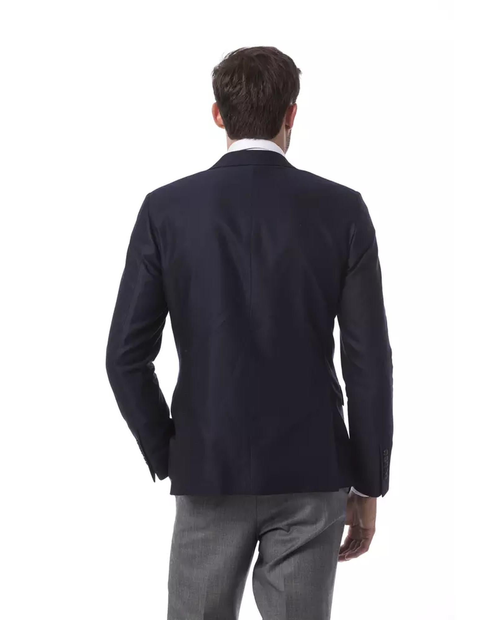 Classic Navy Blue Jacket with 2 Buttons Drop 7 Fit 50 IT Men