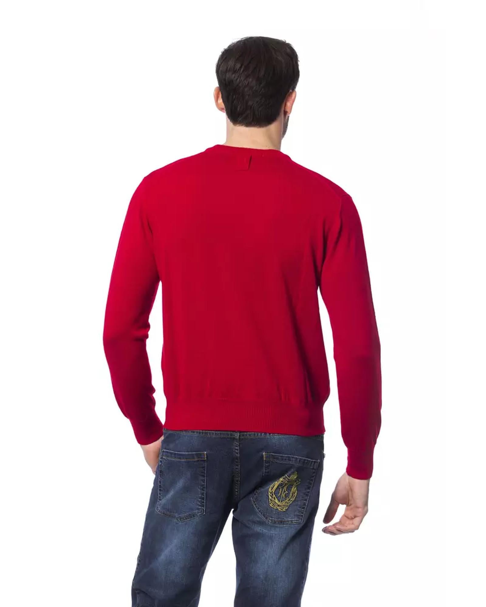 Embroidered Merino Wool Crew Neck Sweater XL Men