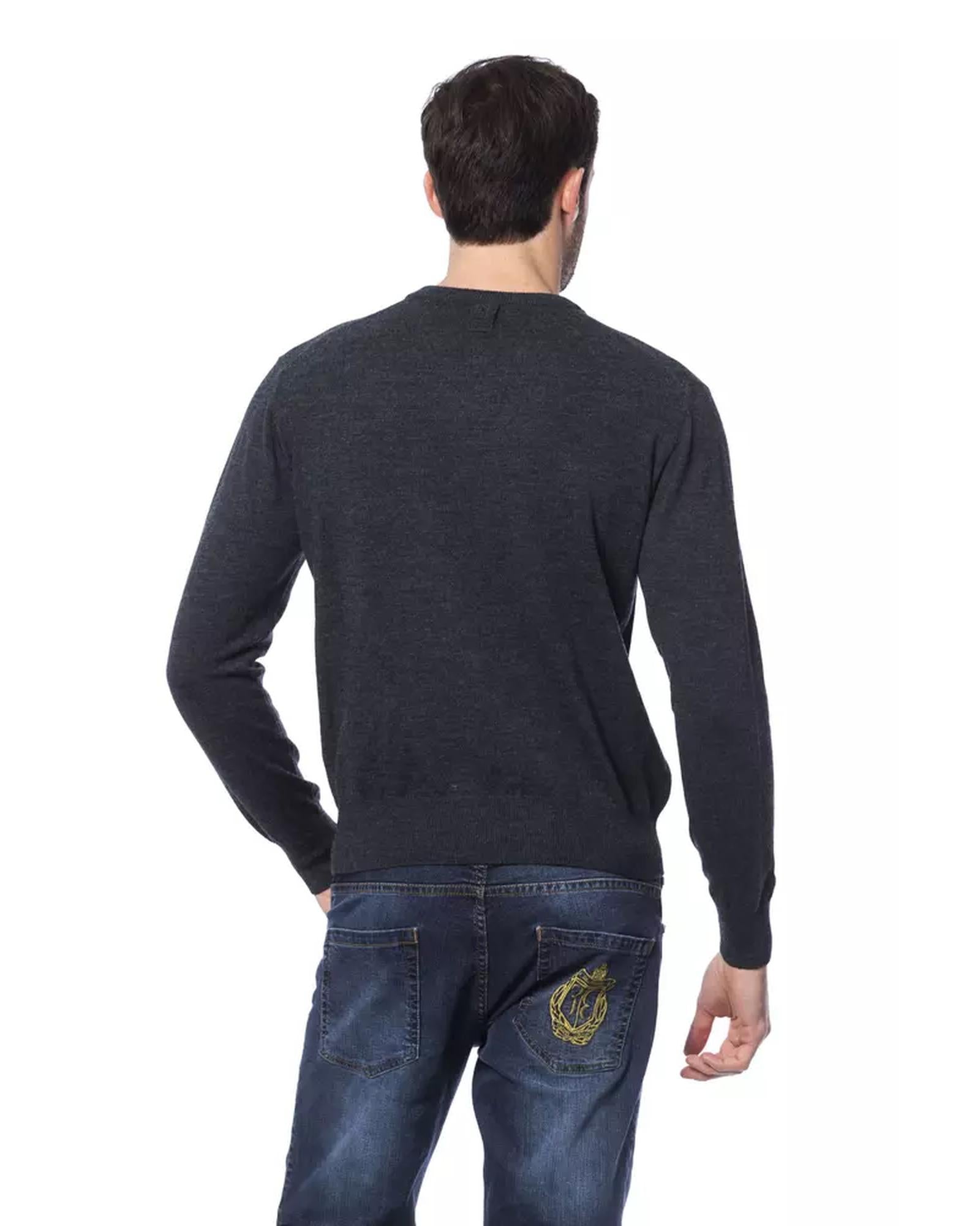 Embroidered Merino Wool Crew Neck Sweater XL Men