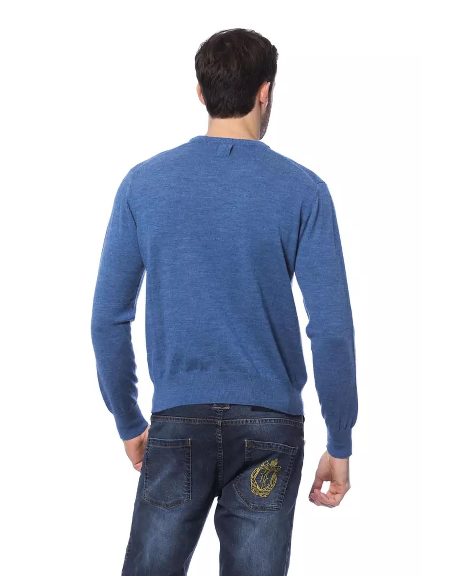 Embroidered Merino Wool Crew Neck Sweater 3XL Men