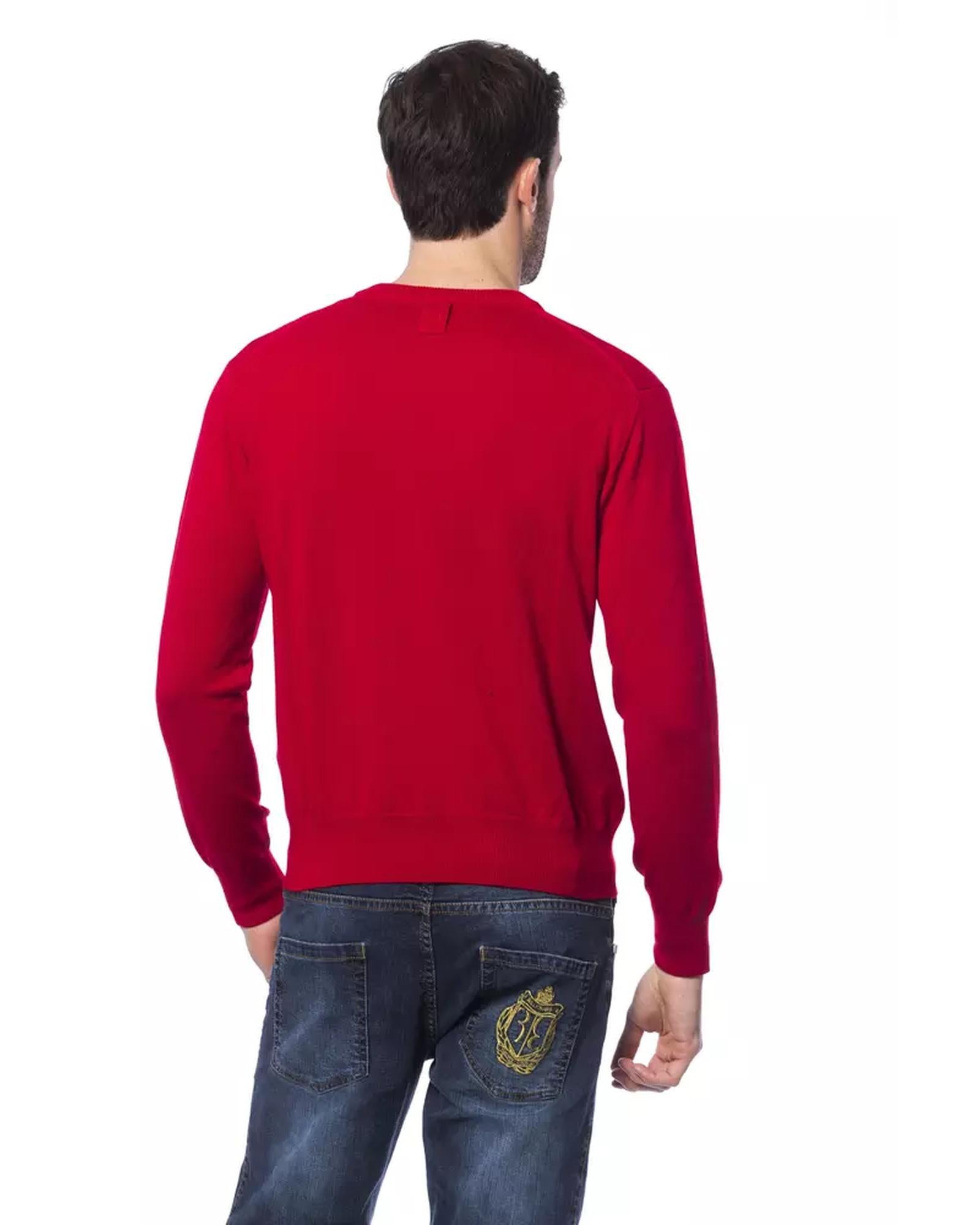 Embroidered Merino Wool Sweater L Men