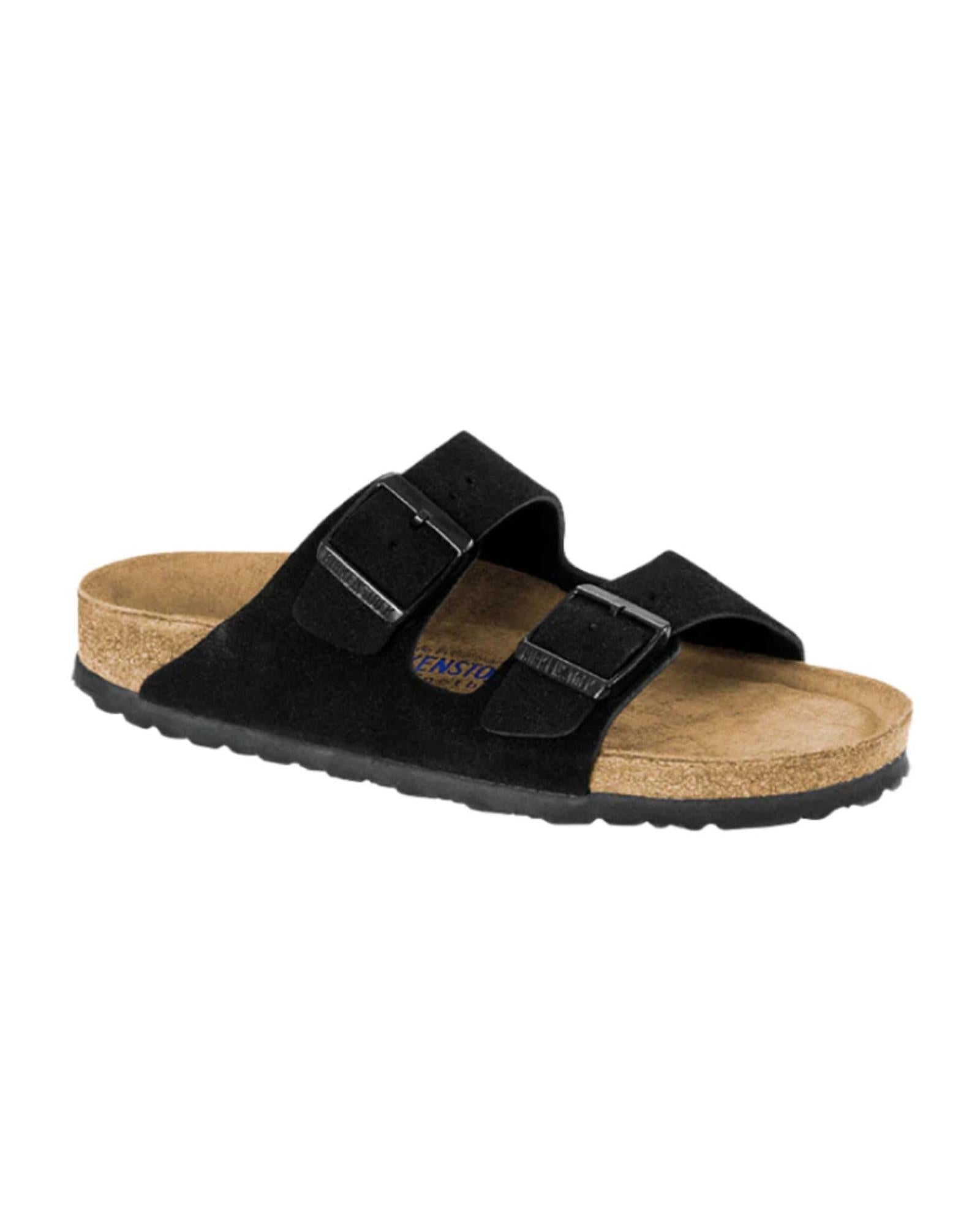 Suede Footbed Sandals with Adjustable Buckles - 36 EU