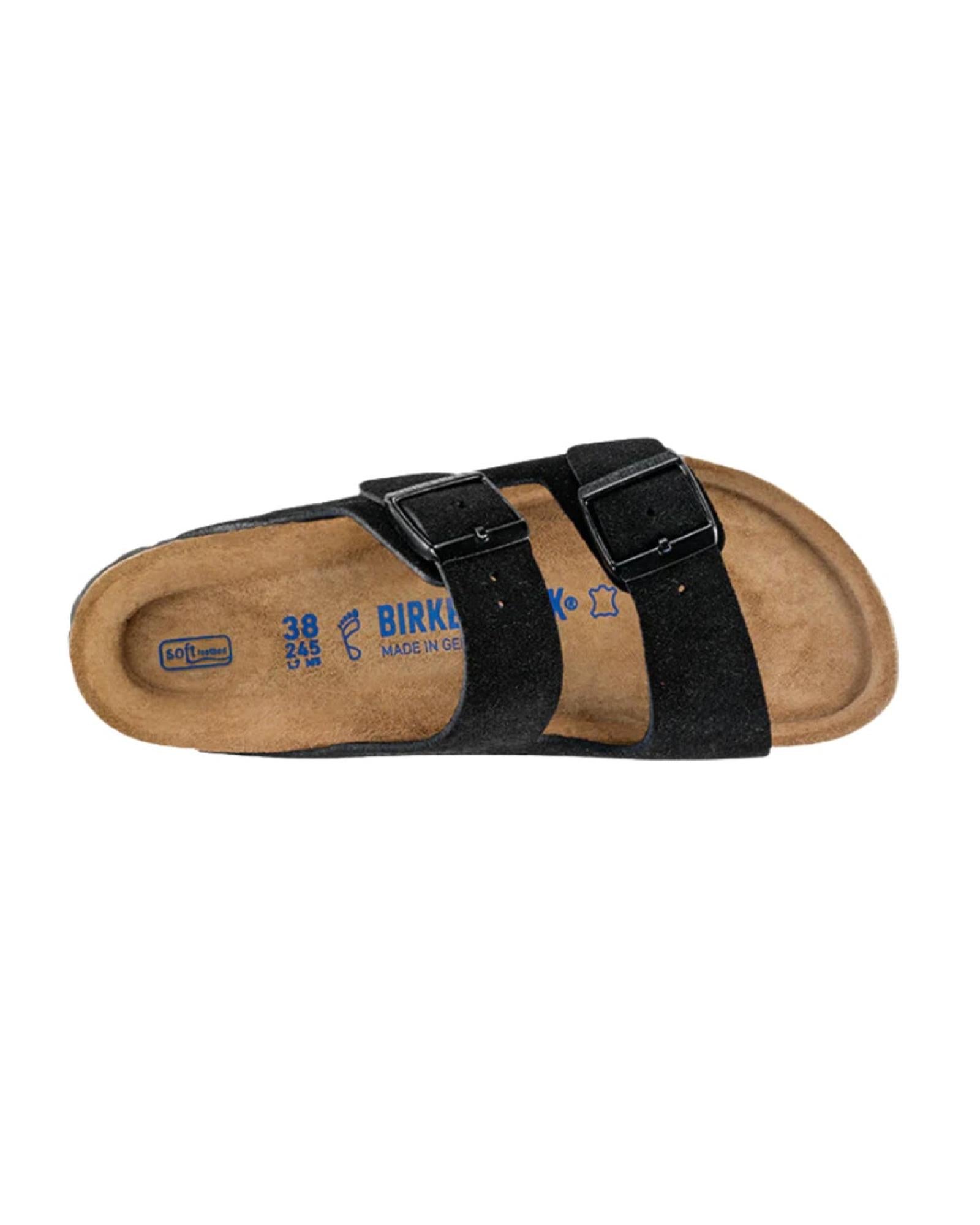 Suede Footbed Sandals with Adjustable Buckles - 36 EU