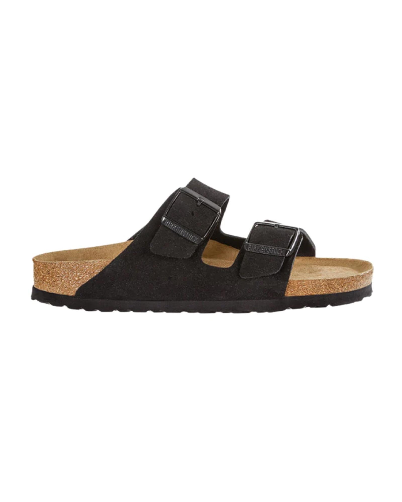 Suede Footbed Sandals with Adjustable Buckles - 36 EU