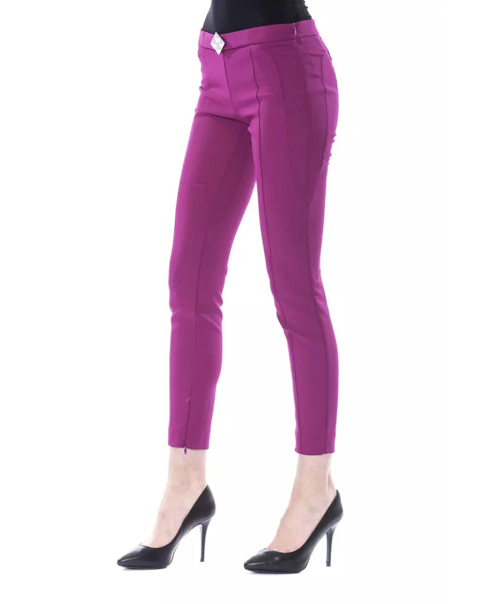 Lateral Closure Skinny Pants with Frontal Application 42 IT Women