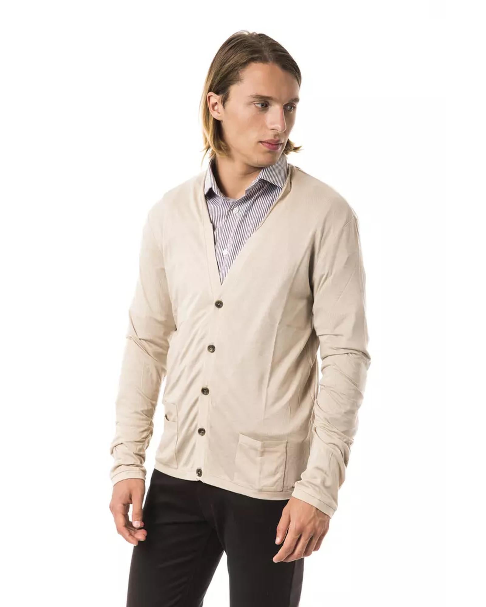 Front Pocket Long Sleeve Cardigan L Men