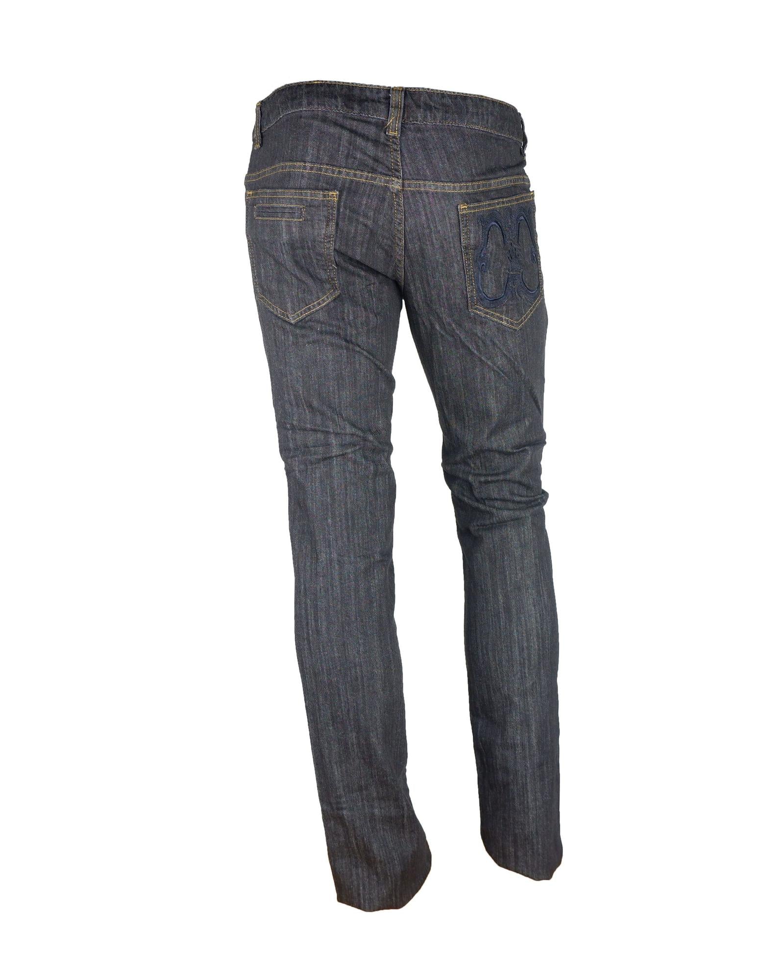 Regular Fit Denim with Embroidered Patch 46 IT Men