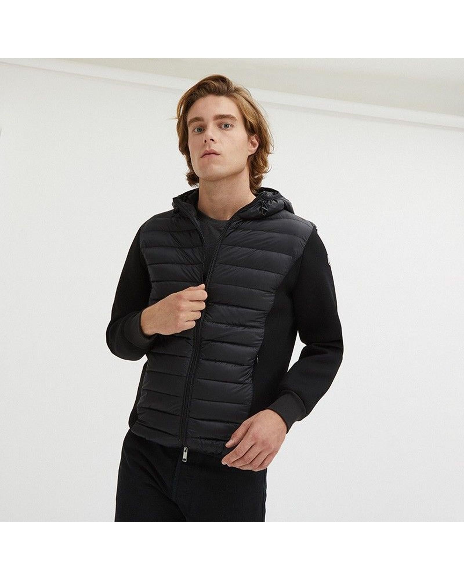 Centogrammi Black Padded Jacket with Front Zip Closure XL Men