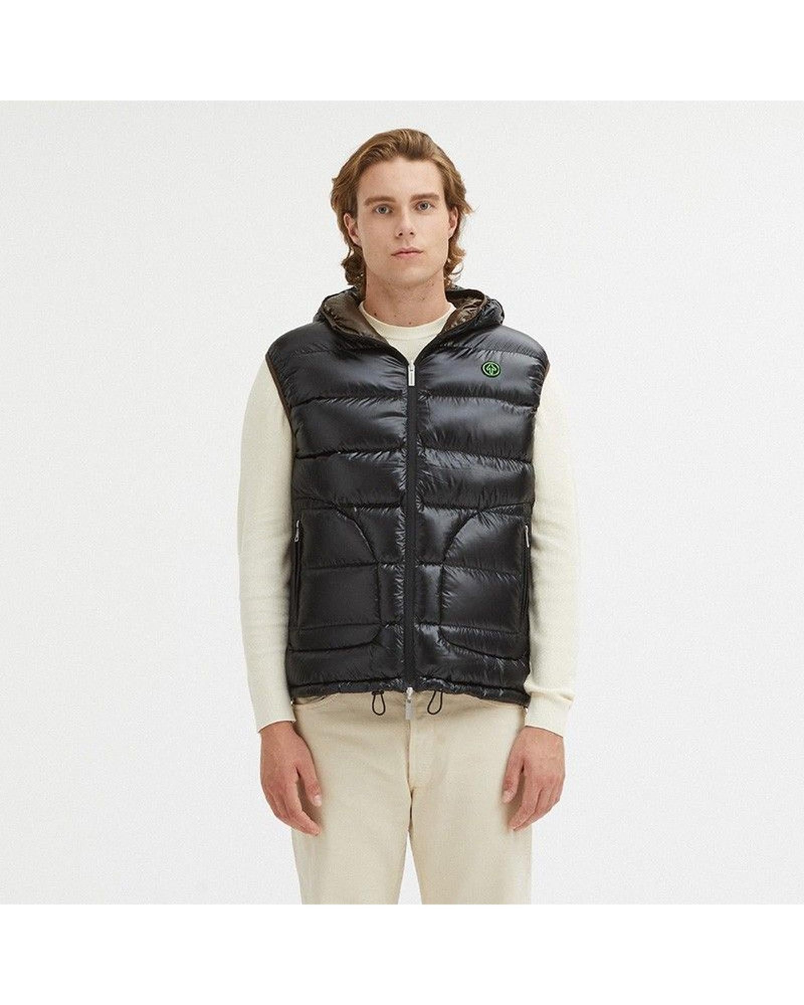 Reversible Hooded Vest with Zip Closure and Duck Feather Padding 2XL Men