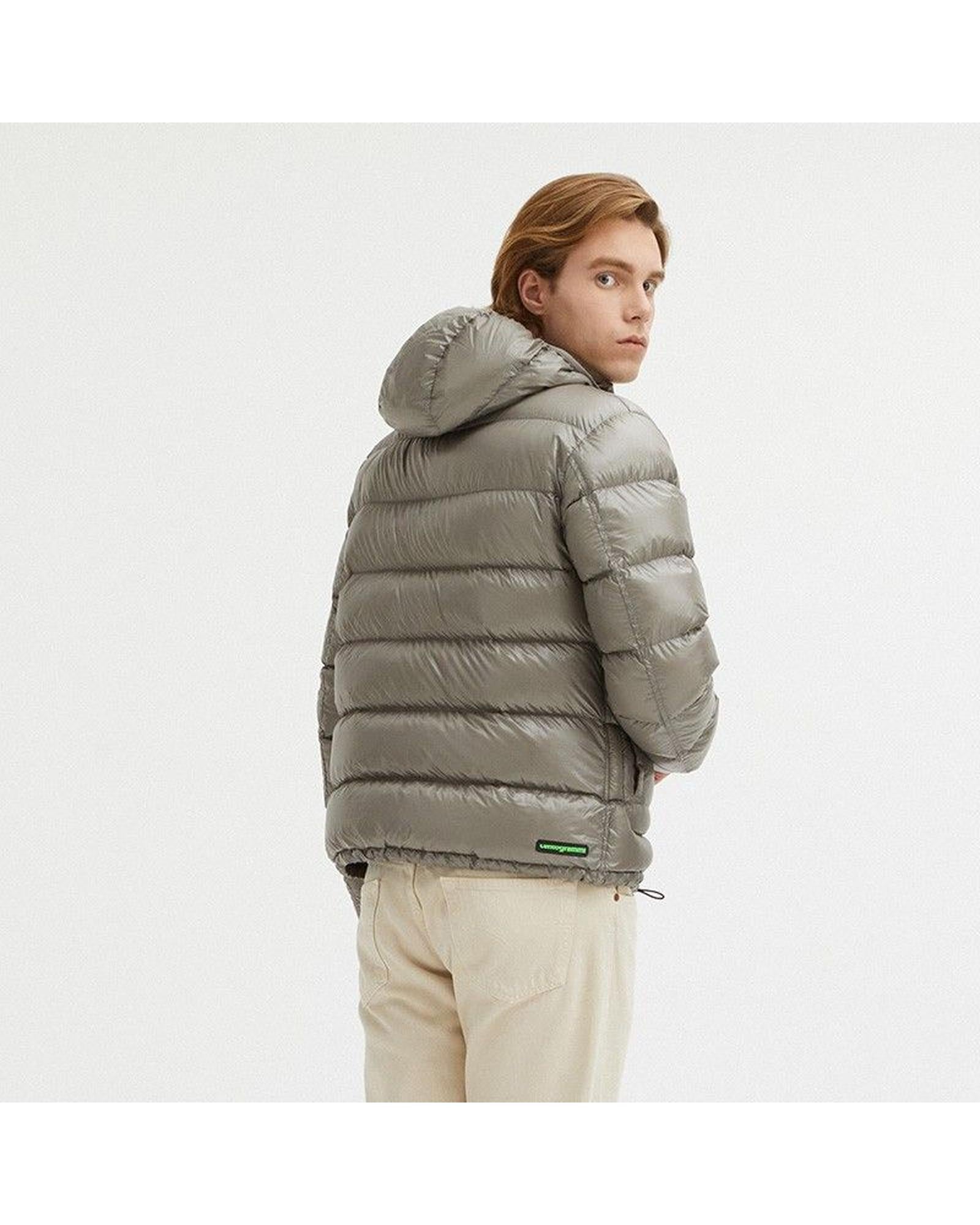 Reversible Hooded Jacket with Zip Closure and Duck Feather Padding M Men