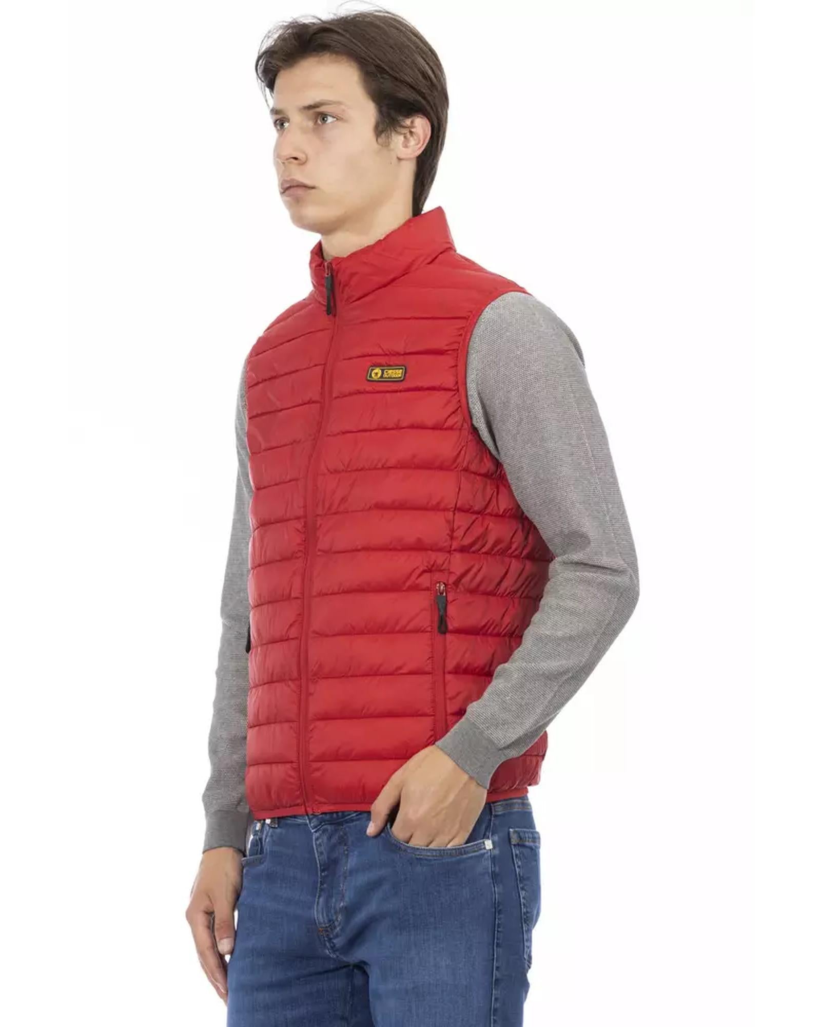 Sleeveless Down Jacket with Pockets and Metal Zip M Men