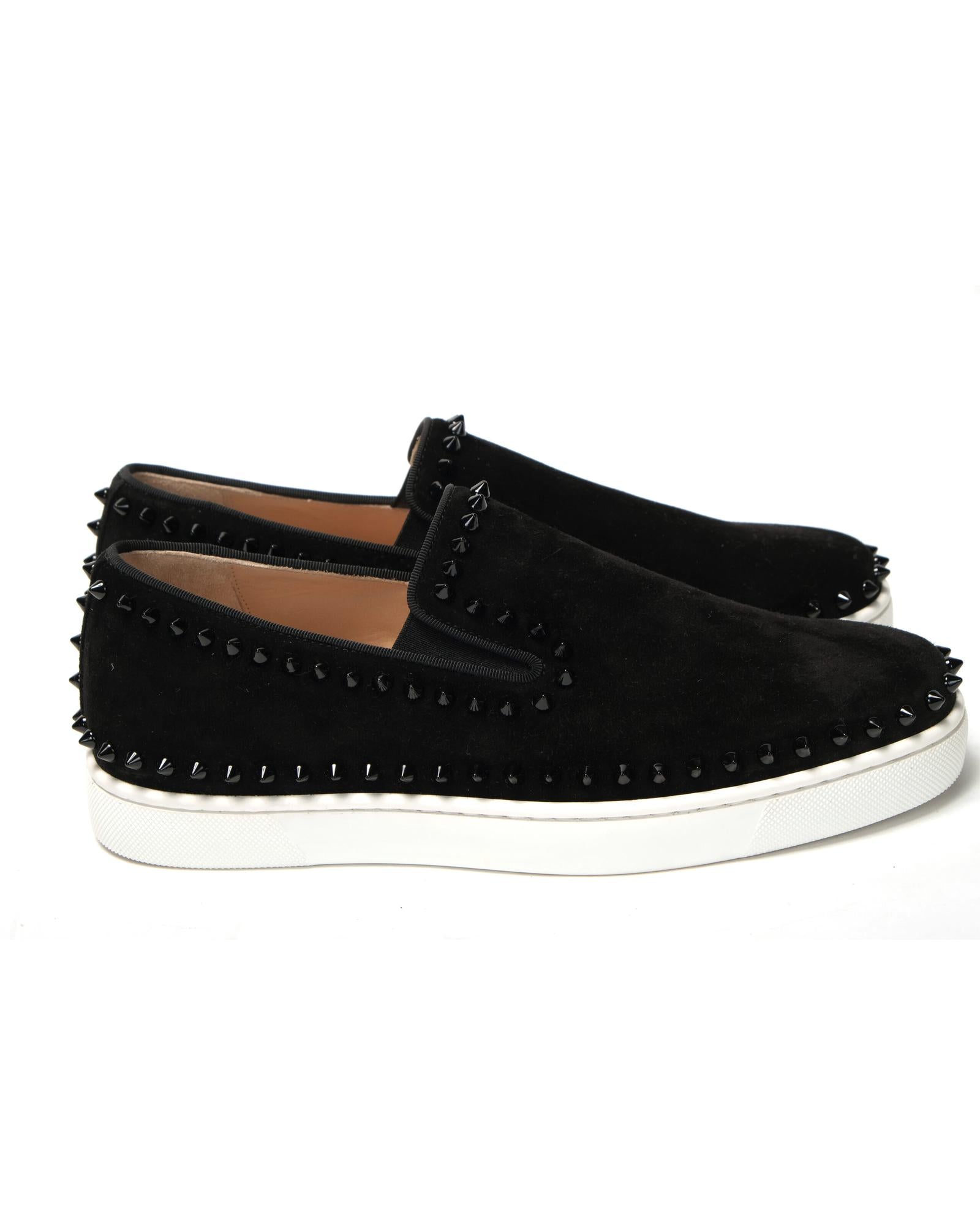 Studded Slip-On Flat Veau Velours Shoes 40 EU Men