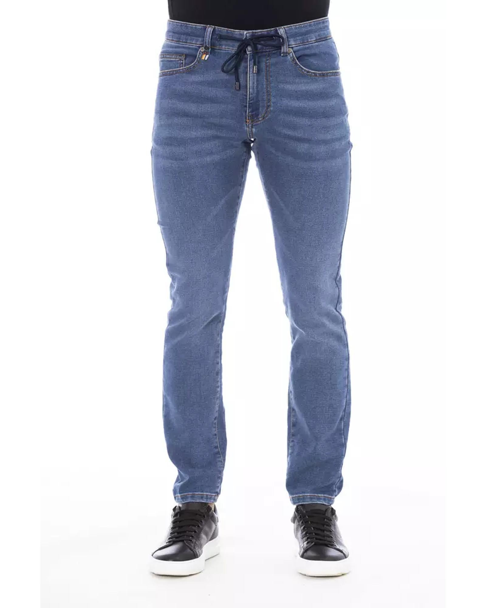 Button and Lace Closure Mens Jeans with Logo Lable W48 US Men